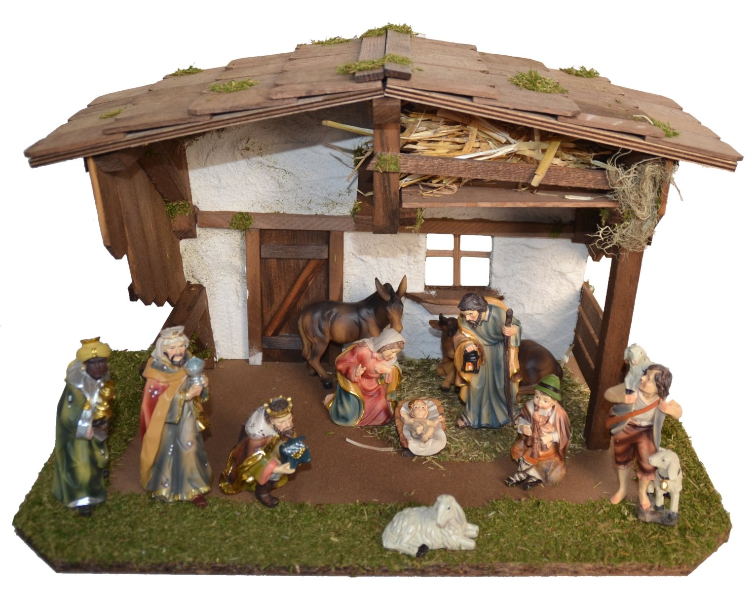 ALFRED KOLBE Krippe »Krippenstall« mit 11 cm Poly-Figuren 11tlg. braun