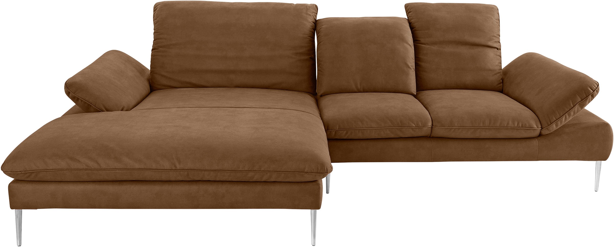 W.SCHILLIG Ecksofa »enjoy&MORE, Designsofa, elegant und bequem, L-Form«, mit Sitztiefenverstellung, Füße Chrom glänzend, Breite 310 cm