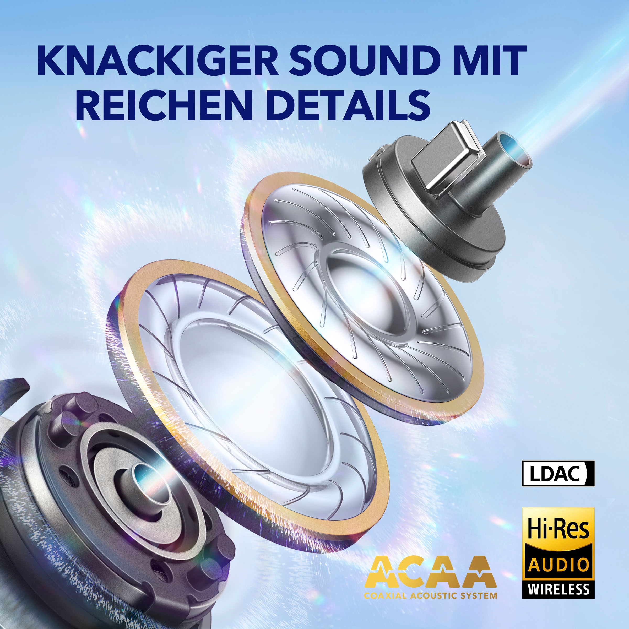 Anker In-Ear-Kopfhörer »Soundcore Liberty 4«, Bluetooth, Active Noise Cancelling (ANC)-Freisprechfunktion-Hi-Res-Multi-Point-Verbindung-Transparenzmodus-kompatibel mit Siri