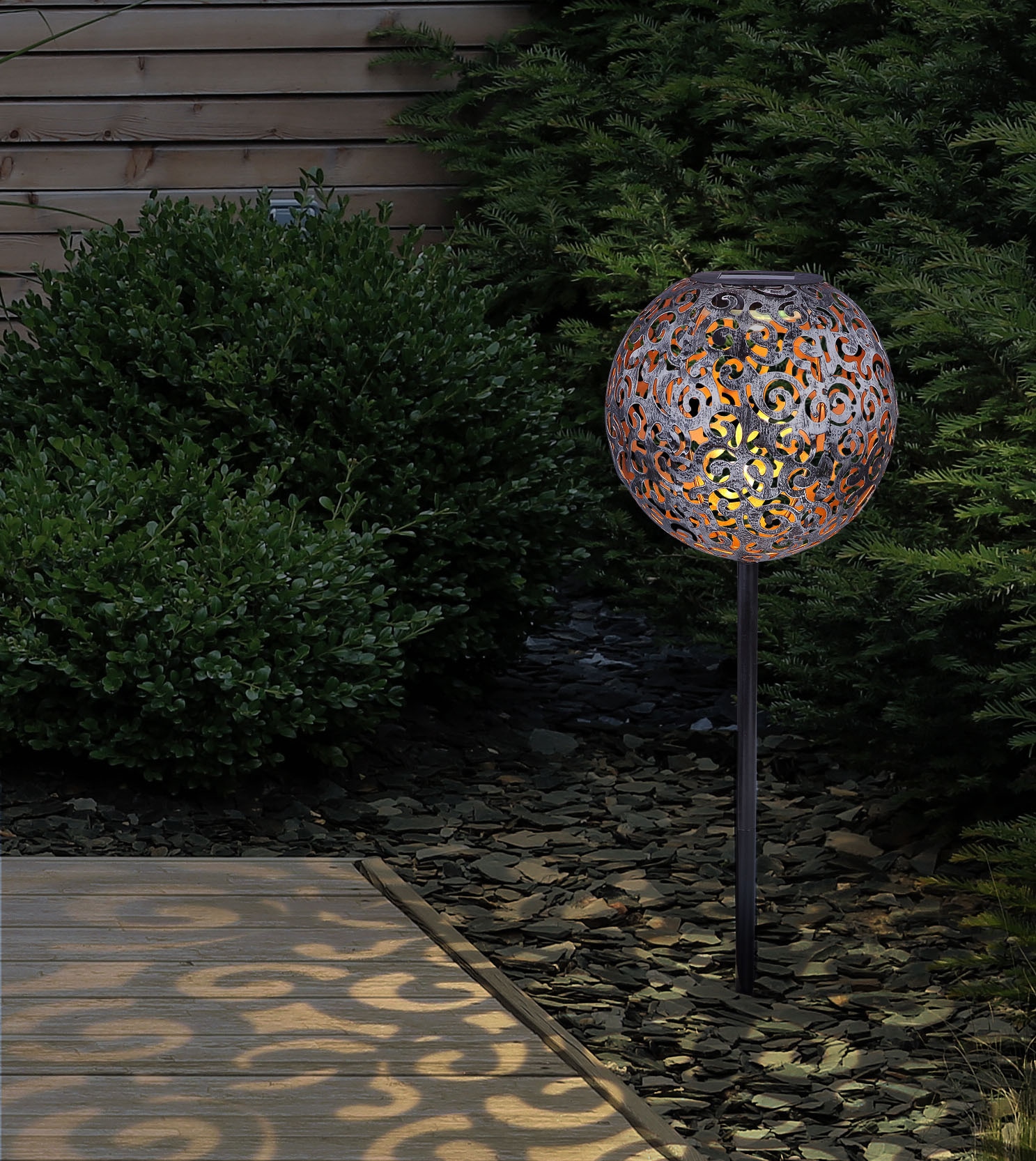 GLOBO LIGHTING LED Solarleuchte »SOLAR«, 1 flammig, Leuchtmittel LED-Modul | LED fest integriert, Solarlampe für Garten, Toller Lichteffekt, Solarkugel mit Erdspieß