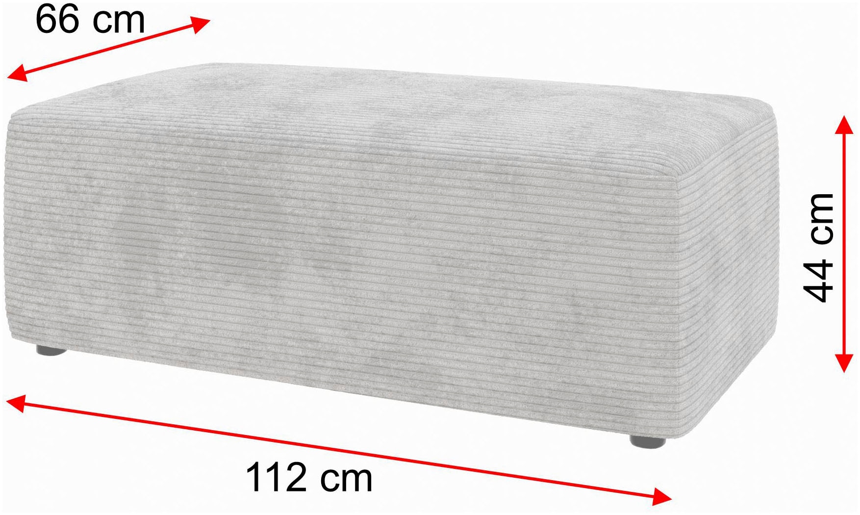 TRENDMANUFAKTUR Hocker »Wien, XXL Polsterhocker, passende Ergänzung zur Serie« in trendigem Cordstoff, großzüge Breite von 112 cm