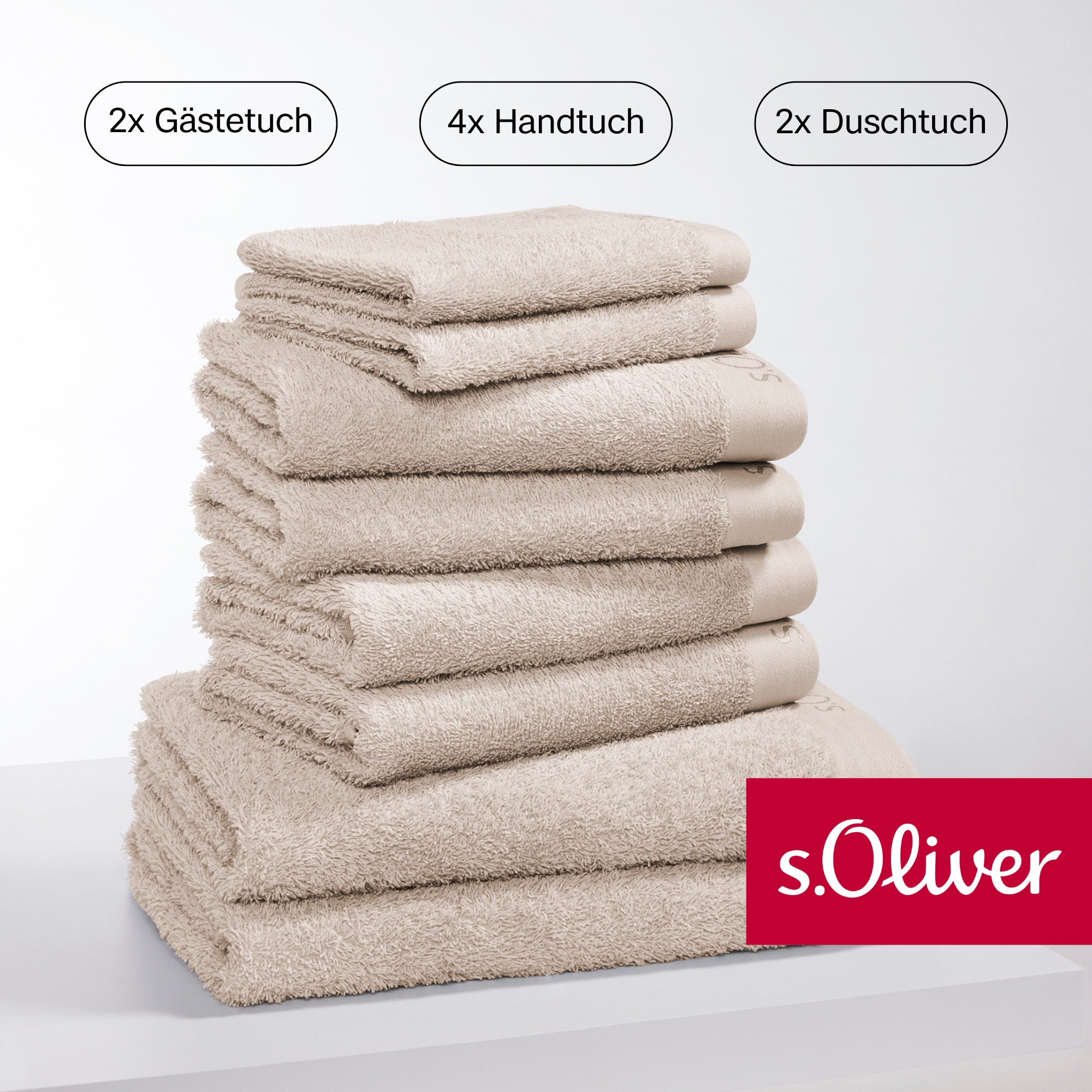 s.Oliver Handtuch Set »s.Oliver, Premium Qualität, 600 gr/m²«, (Set, 8 St., günstig online kaufen