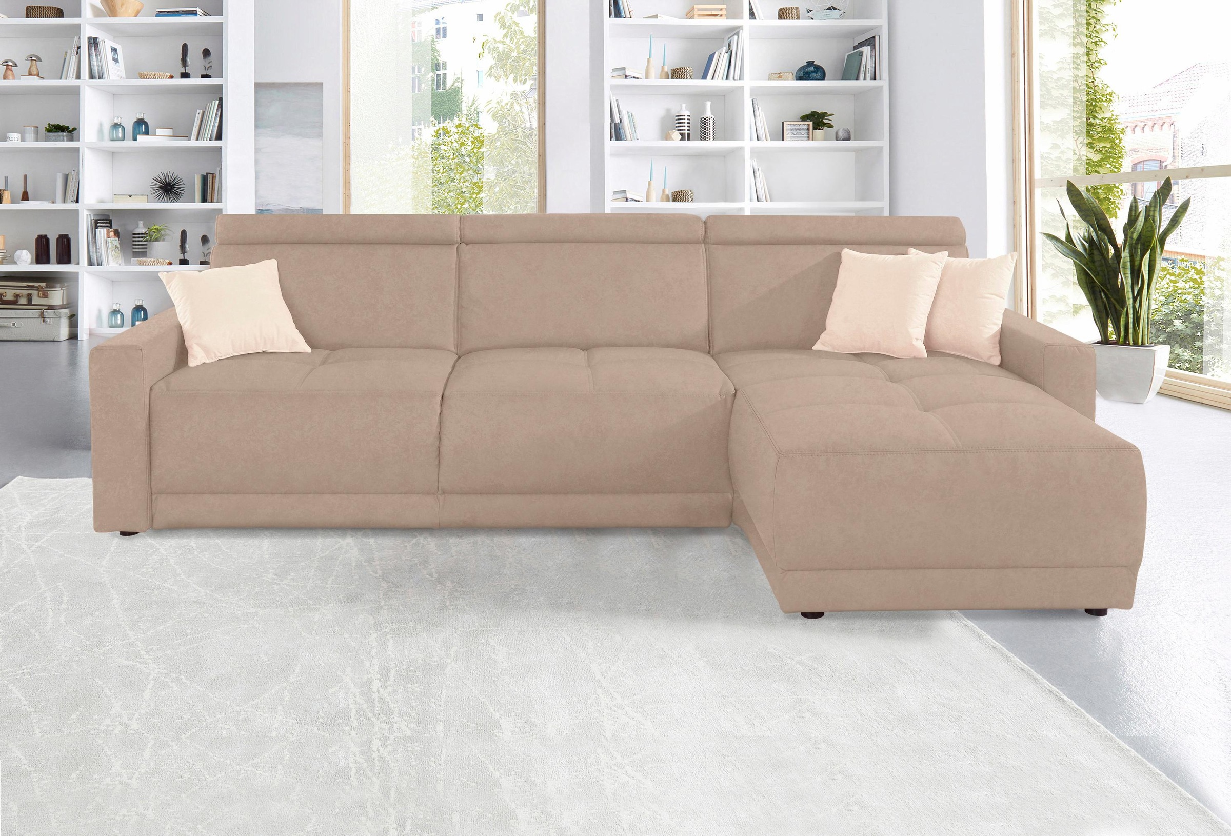 DOMO collection Ecksofa »Ava mit moderner Sitzheftung & toller Doppelnaht, günstig online kaufen