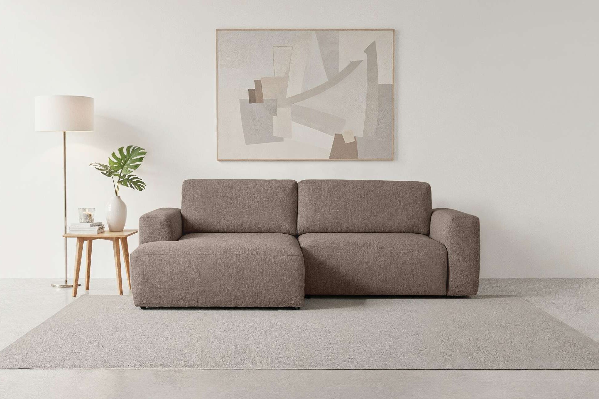 Home affaire Schlafsofa »Noord Schlafecksofa, Breite 250 cm« Cord, Struktur günstig online kaufen