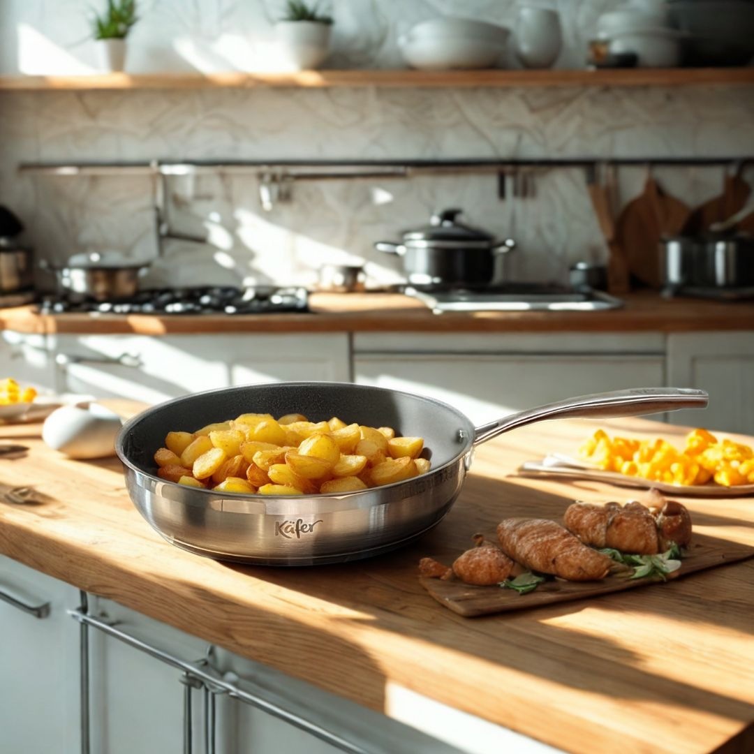Käfer Bratpfanne »Käfer Edelstahlpfanne«, Edelstahl 18/10, (1 tlg.), Edelst günstig online kaufen