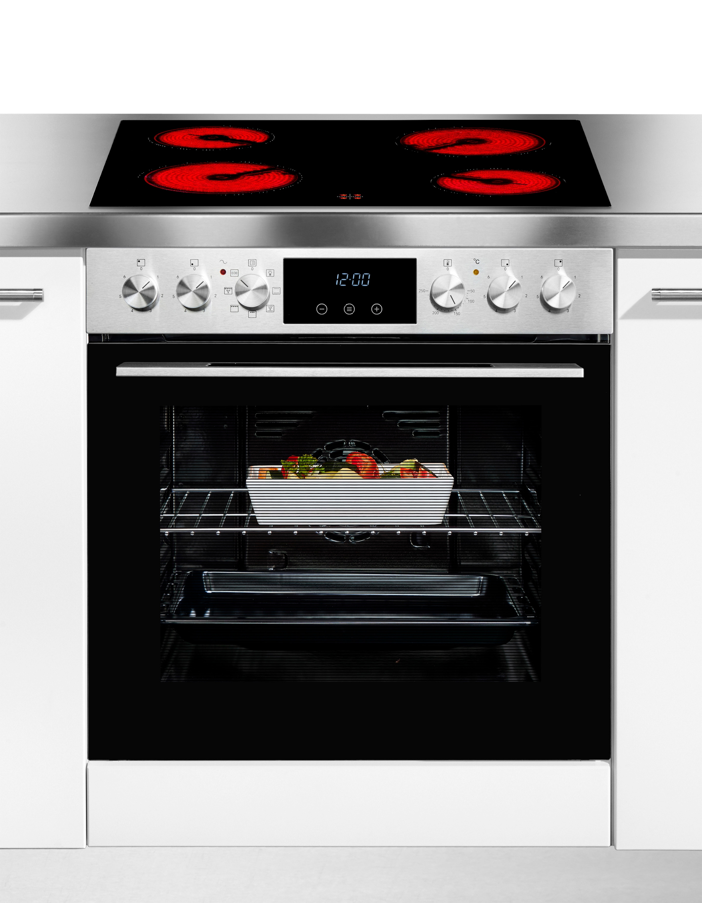 Hanseatic Elektro-Herd-Set »HBCO707A+HC46060CN«, Display: Die Zeit immer im Blick haben