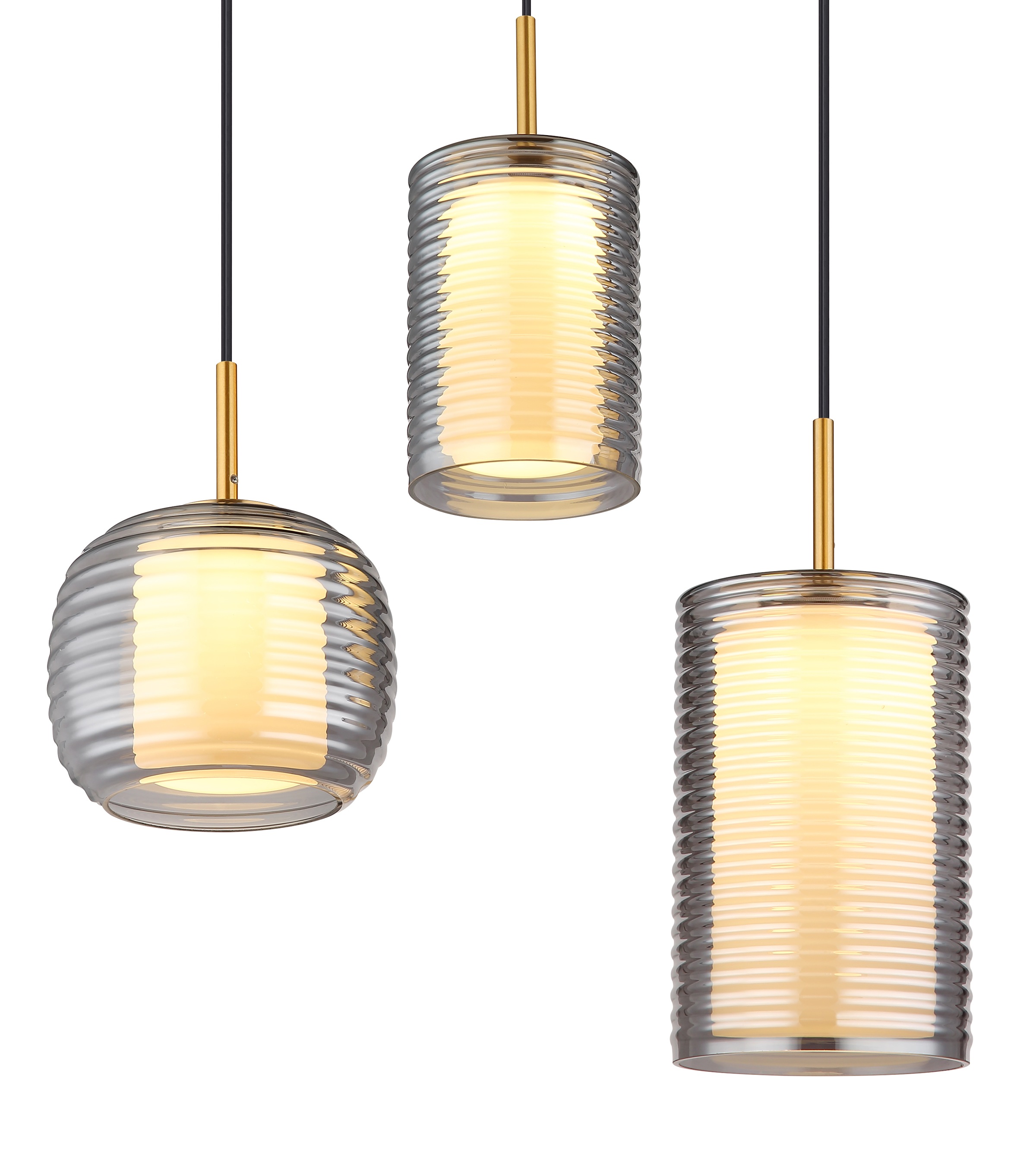 GLOBO LIGHTING LED Pendelleuchte »LAMPIGNA«, Leuchtmittel LED-Modul | LED fest integriert, Hängelampe/Hängeleuchte/Wohnzimmer/Esstisch/rauchfarben