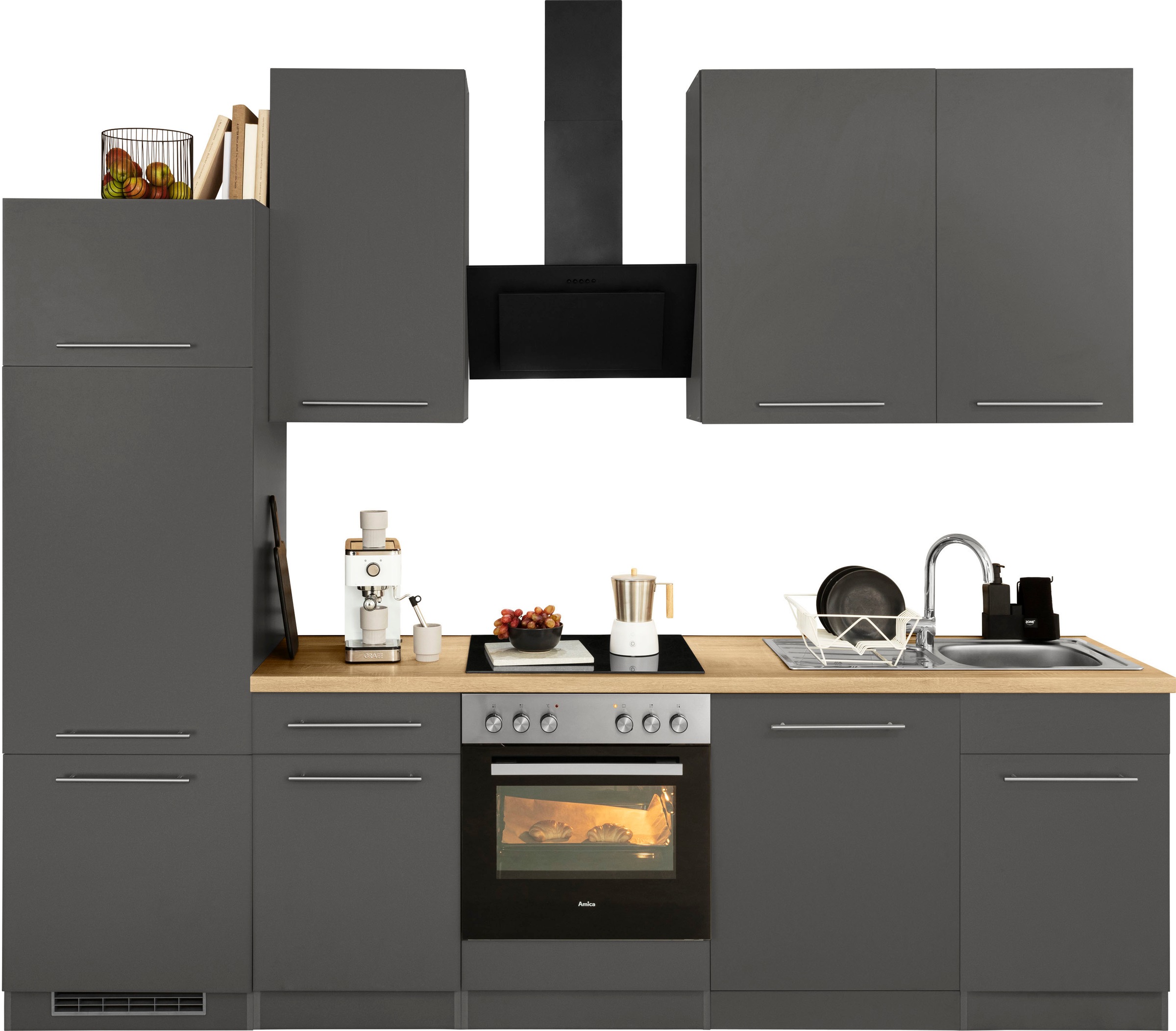 wiho Küchen Küchenzeile »Unna«, mit E-Geräten, Breite 280 cm