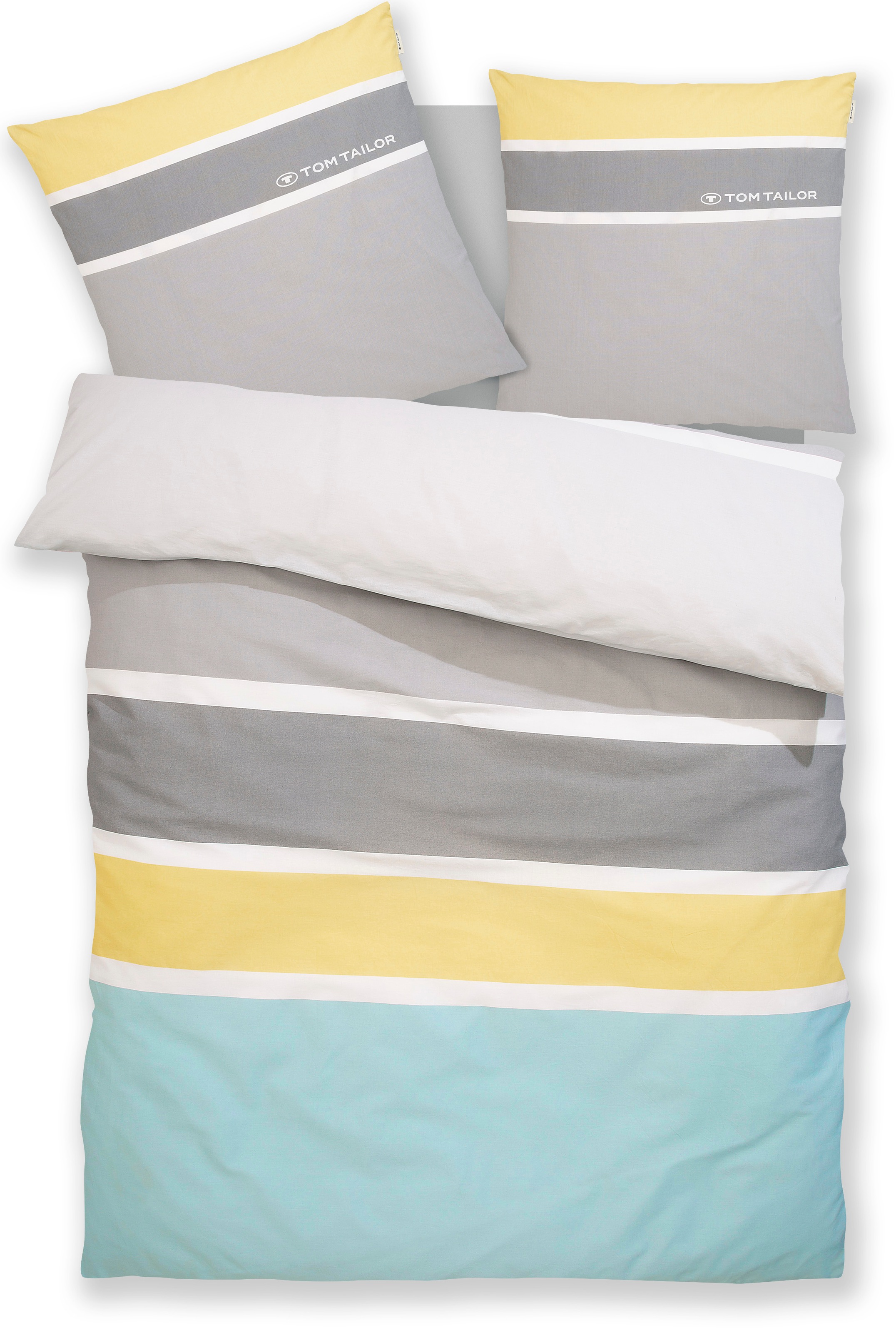 TOM TAILOR HOME Bettwäsche »Felix in Gr. 135x200 oder 155x220 cm«, mit GRATIS-Zugabe: Gästehandtuch (100% Baumwolle), mit Reißverschluss