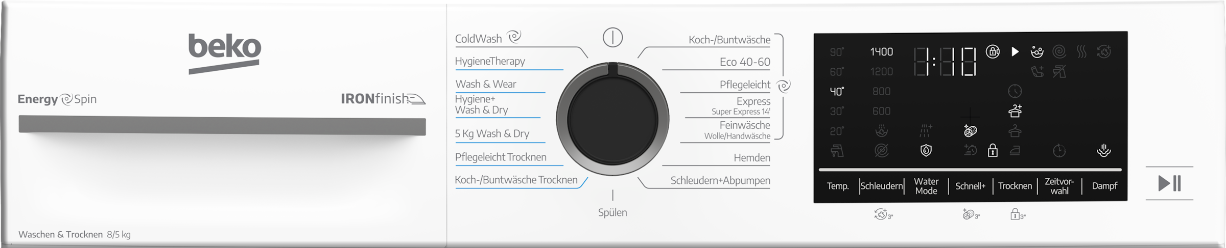 BEKO Waschtrockner »BM3DT4844W1« 8 kg /5 kg 75 dB(A) Dampfunterstützung für frischere Wäsche und weniger Falten