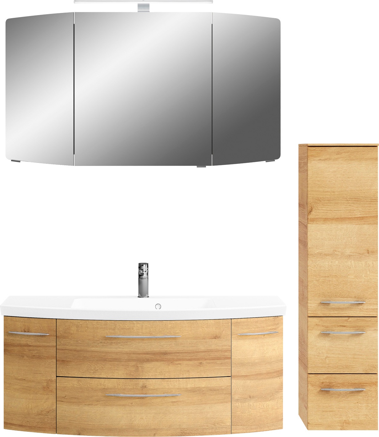 Saphir Badmöbel-Set »Cassca Sprint 3-teilig Mineralmarmor-Waschtisch mit LE günstig online kaufen