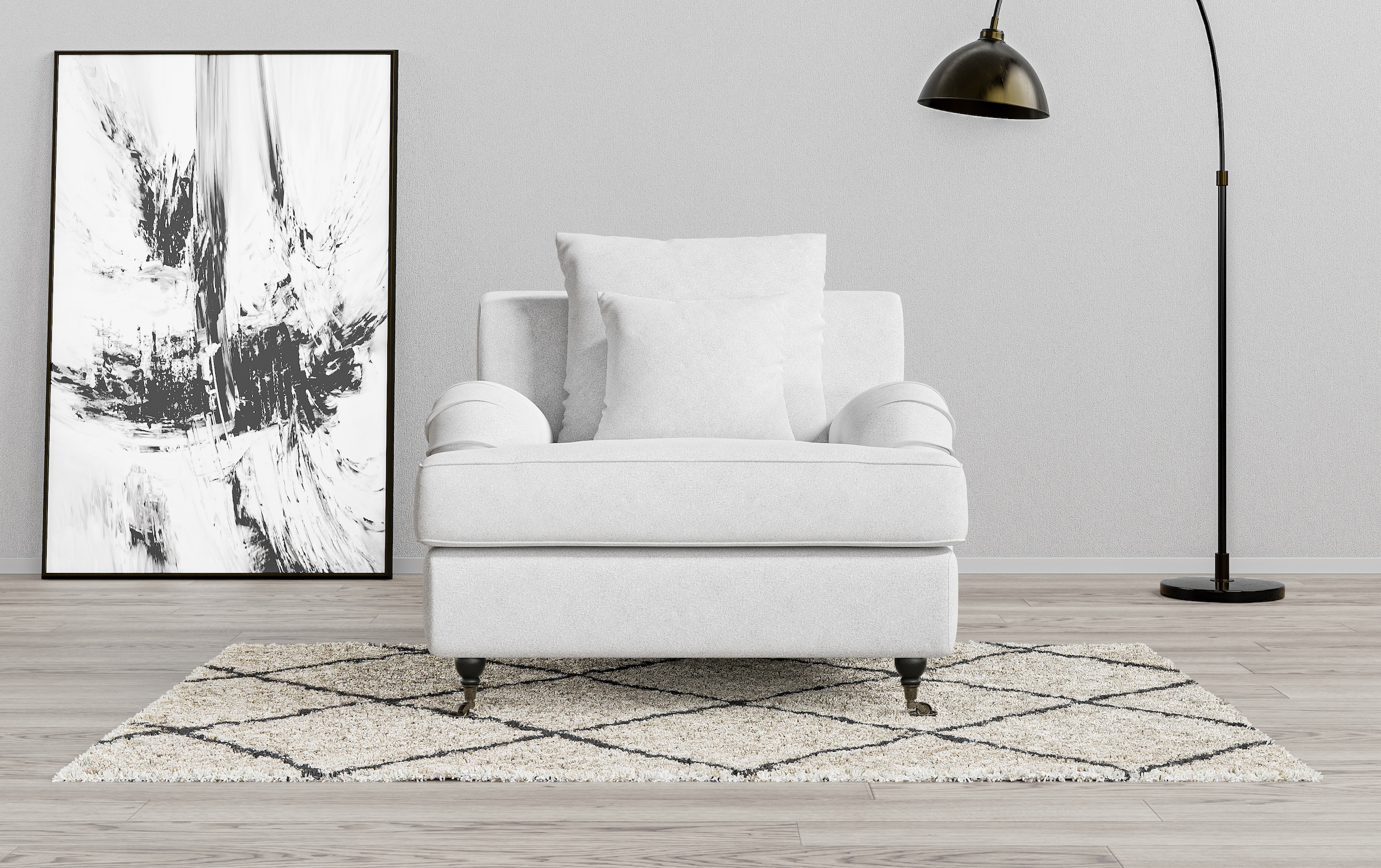 Home affaire Sessel »NORIN« zwei Fußarten: vorne - Rollen, hinten - Holzfüß günstig online kaufen