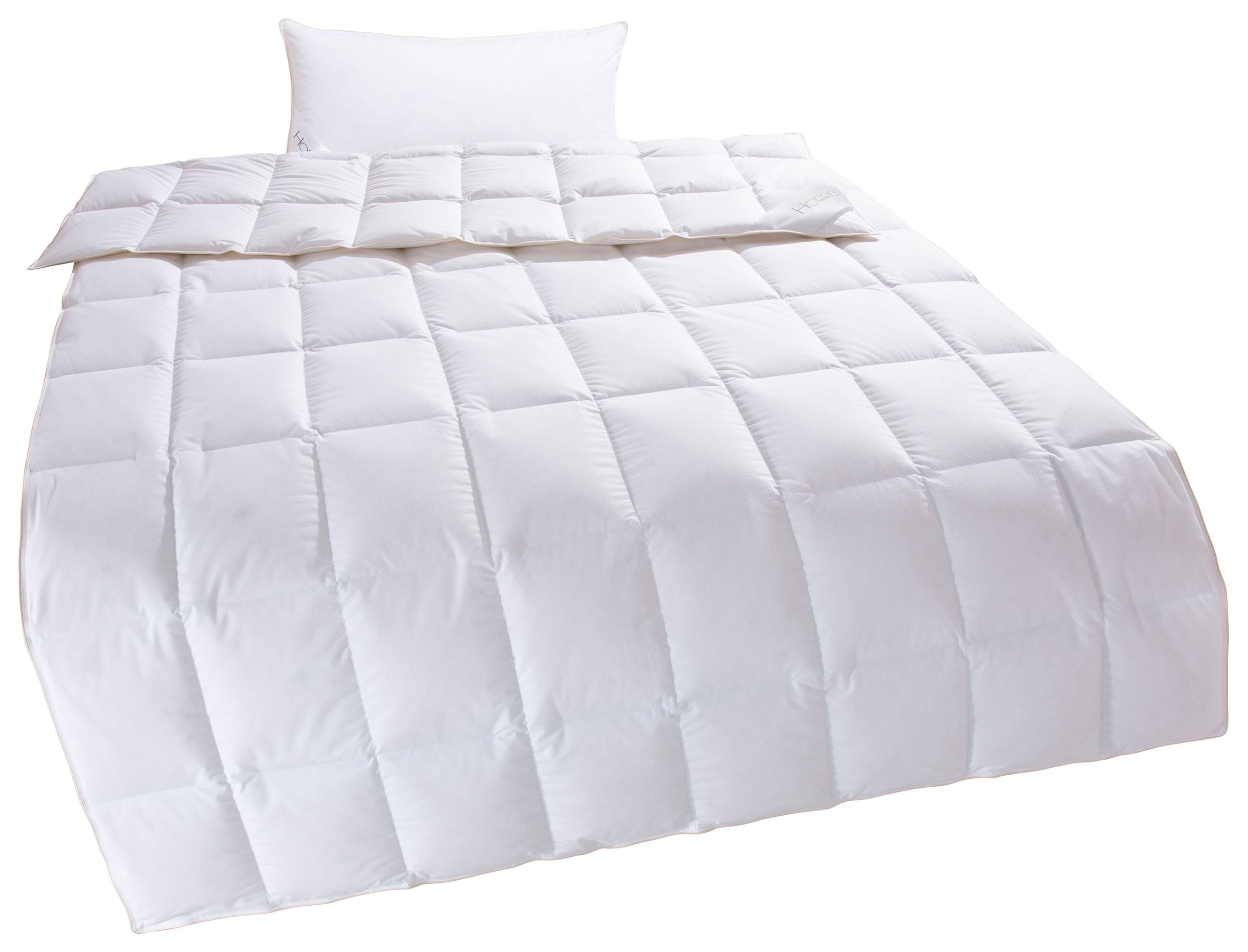 Home affaire Daunenbettdecke + Kopfkissen »Litrone Bettdecke 135x200 cm, 155 x220 cm« Set mit Kissen 40x80 cm, 80x80 cm, Frühling, Sommer, Herbst, Winter