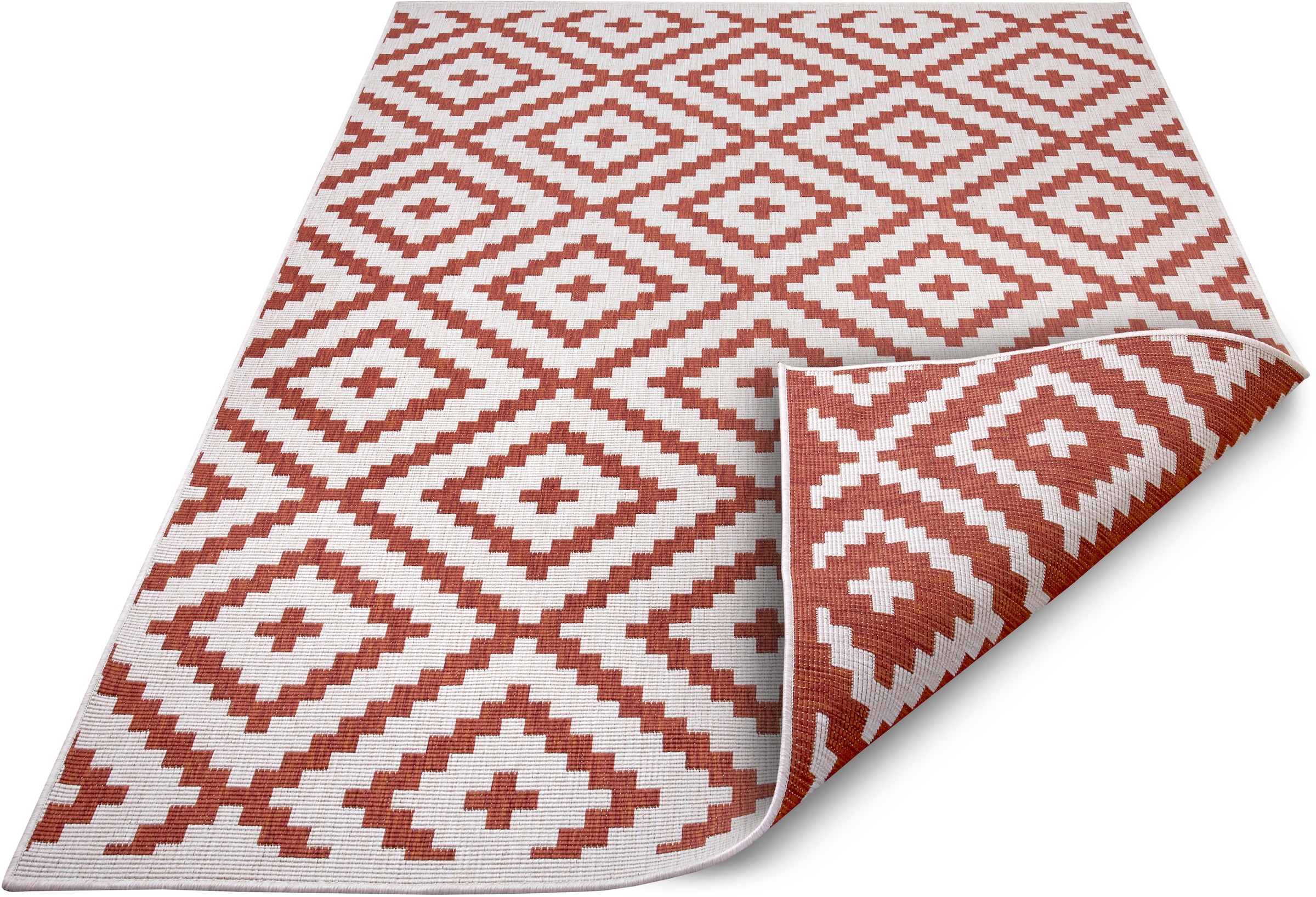 my home Teppich »Ronda Wendeteppich«, rechteckig, 5 mm Höhe, Sisal-Optik, Flachgewebe, In- und Outdoor, geometrisches Boho Design