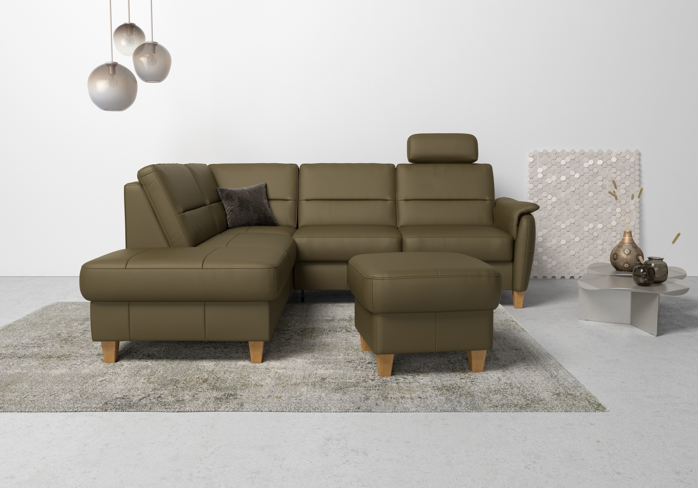 Home affaire Ecksofa »Palmera L-Form«, Federkern, wahlweise mit Bettfunktio günstig online kaufen