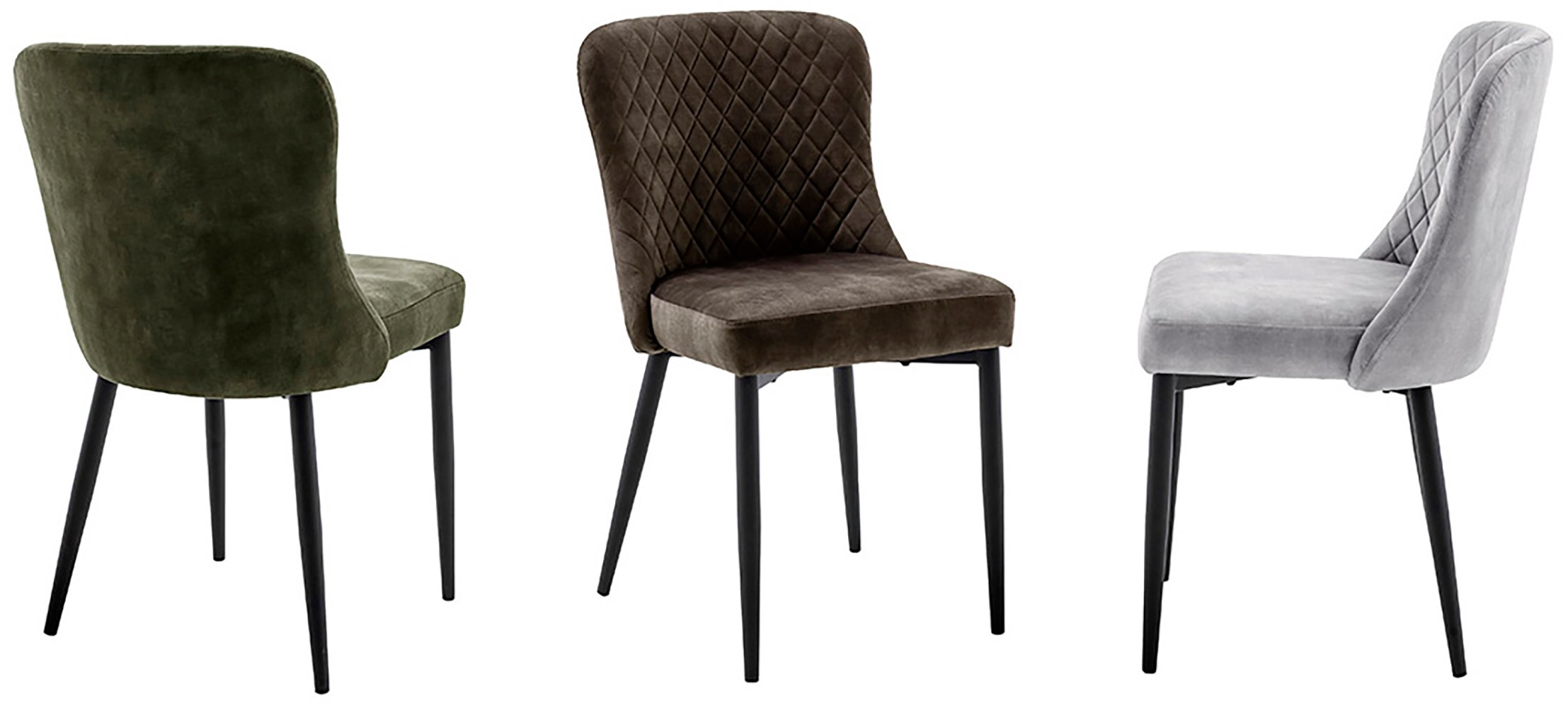 MCA furniture 4-Fußstuhl »ABOSHI Esszimmerstuhl (4er Set)«, (Set), 4 St., Veloursstoff, Taschenfederkern, Metall schwarz,Vintage-Veloursoptik,belastbar 120 kg