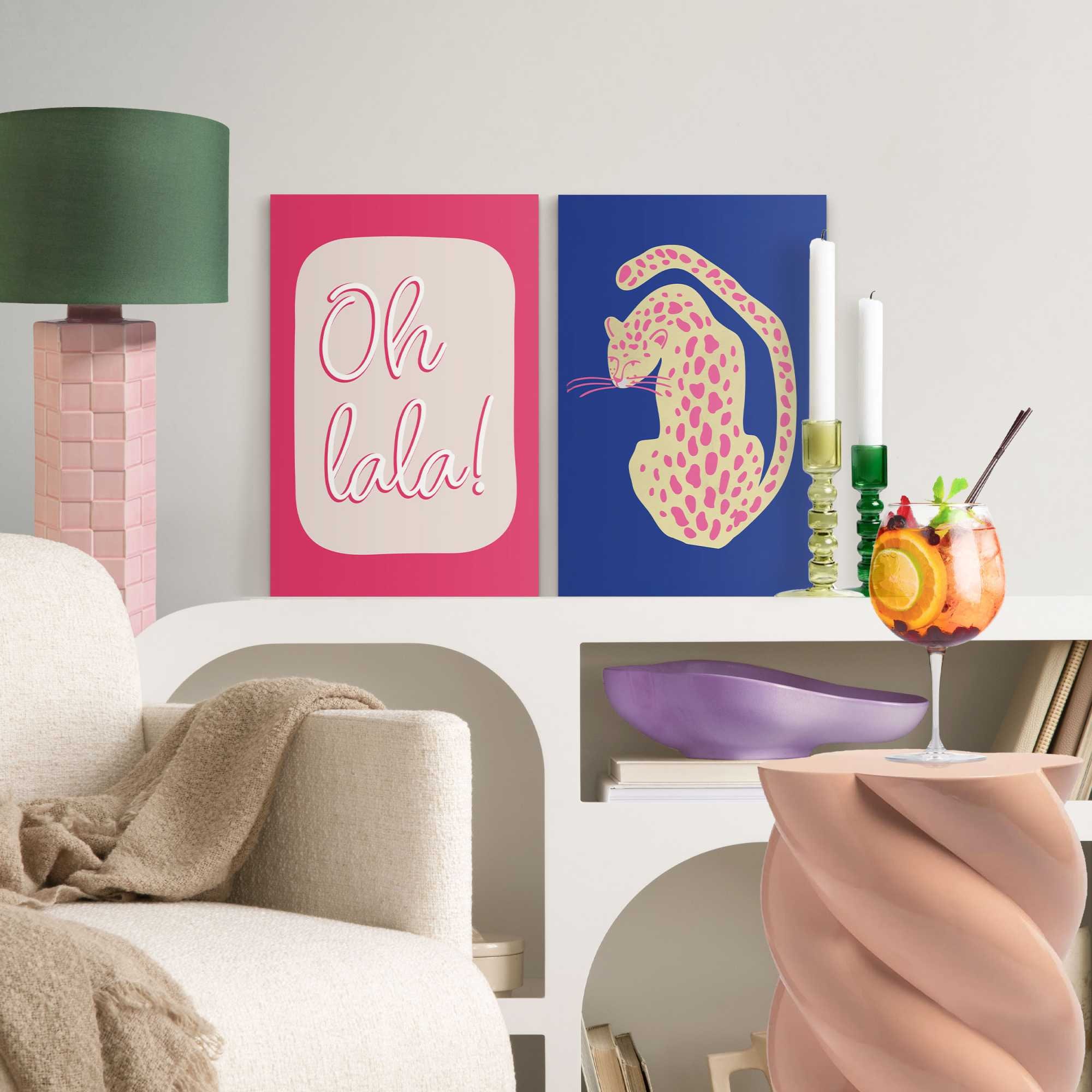 Reinders! Leinwandbild »Oh La La Tiger« Teenager Zimmer - Blau - Leinwand - Sprüche - 20x30 cm