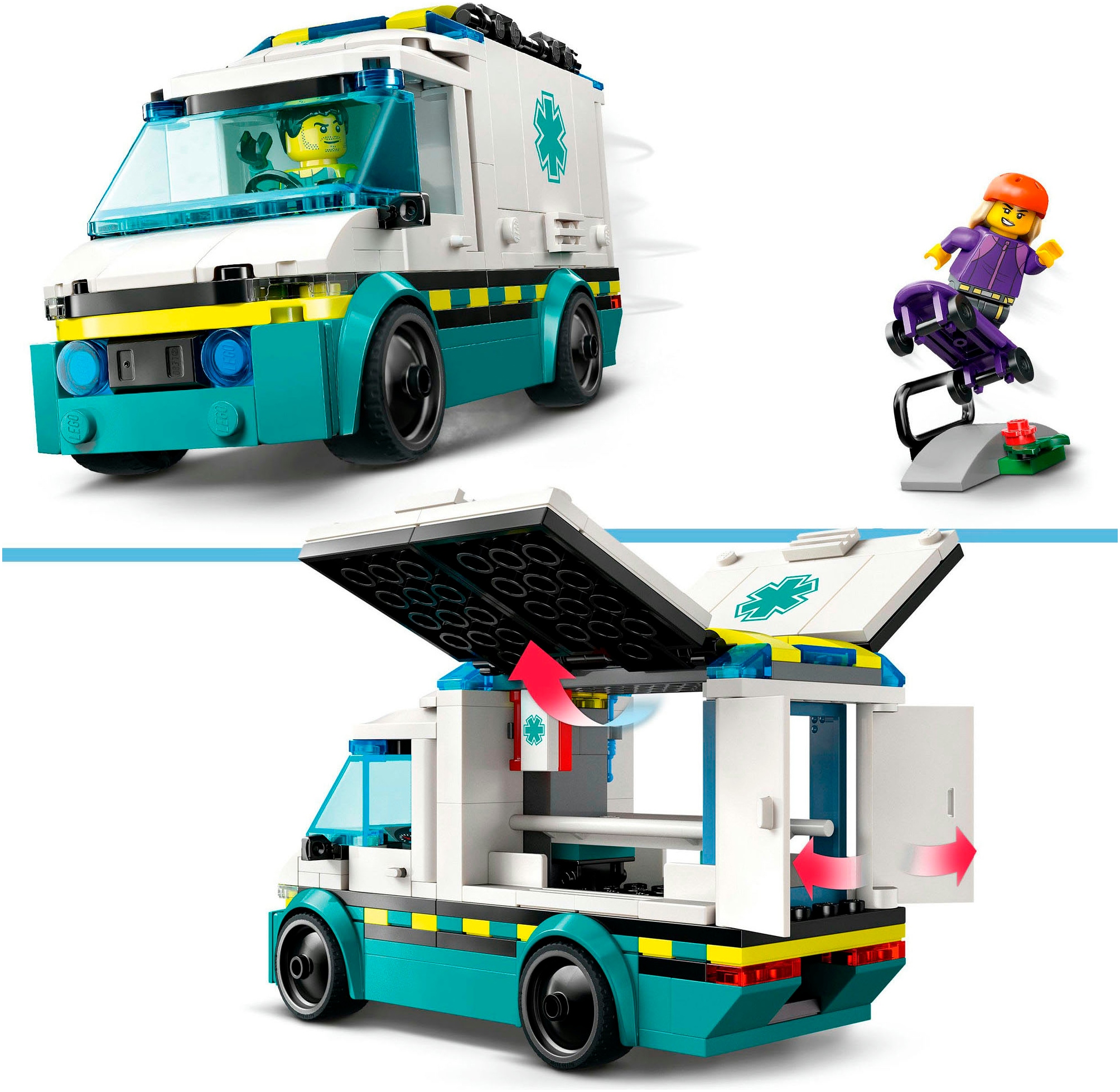 LEGO® Konstruktionsspielsteine »Rettungswagen (60451), LEGO City«, (184 St.), Made in Europe
