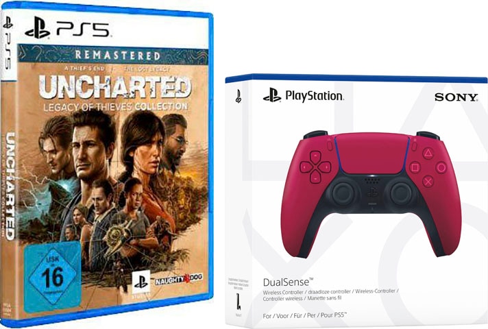 Bild von PlayStation 5 PlayStation-Controller »Dualsense red + Uncharted«