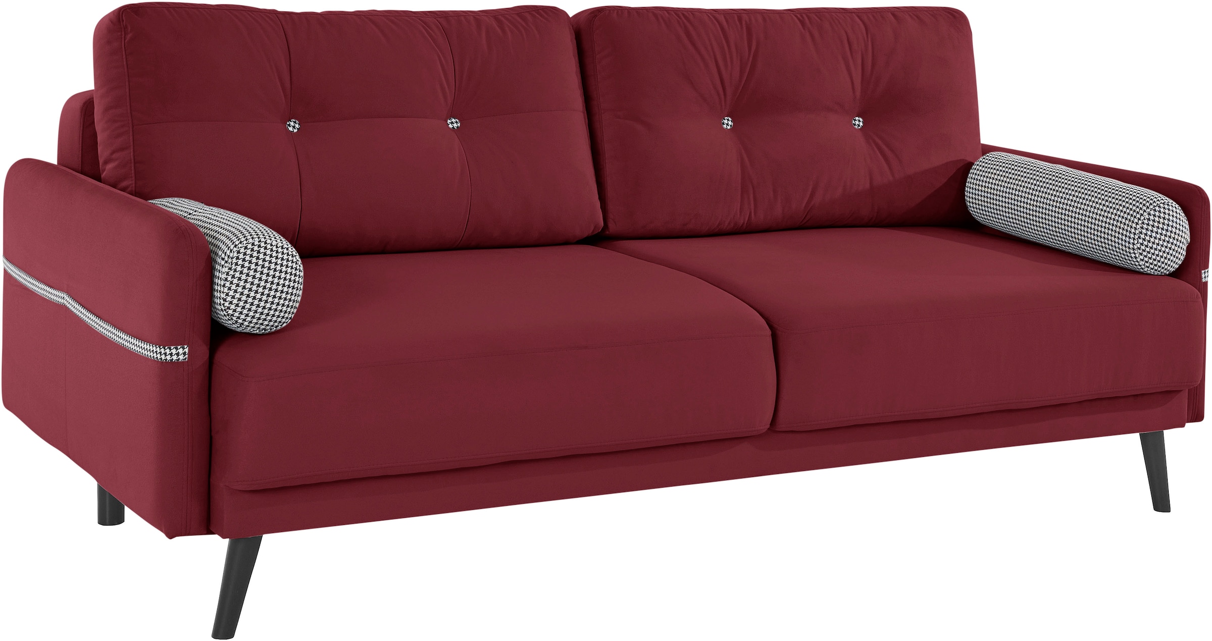 INOSIGN Schlafsofa »Emily«, incl. Bettfunktion und Bettkasten, Seitentache im Armteil, Federkern