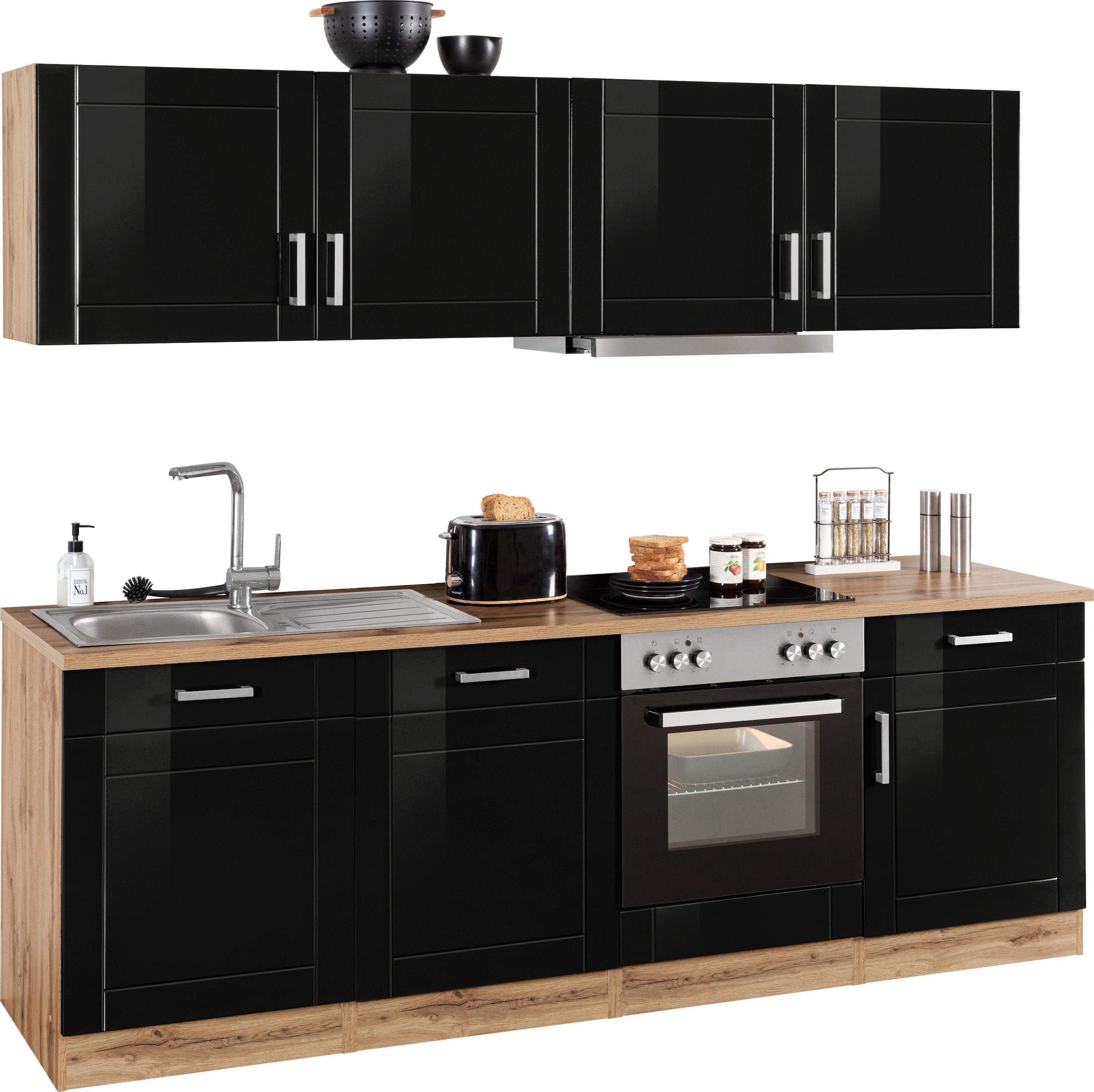 KOCHSTATION Küchenzeile »KS-Tinnum«, mit E-Geräten, Breite 240 cm