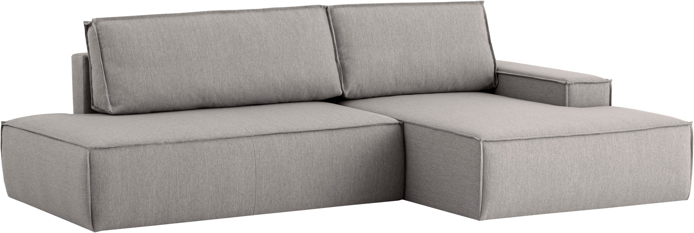 Home affaire Ecksofa »SHERWOOD, Schlafsofa in L-Form offen (275cm), Cord, Leinenoptik«, Schlaffunktion und Bettkasten, Kedernaht, hoher Sitz- & Liegekomfort