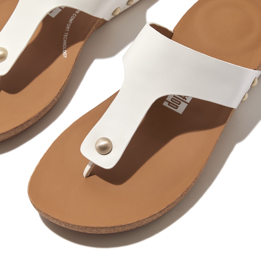 Fitflop Zehentrenner »IQUSHION LEATHER TOE-POST SANDALS«, Sommerschuh mit iQushion-Technologie für langen Tragekomfort