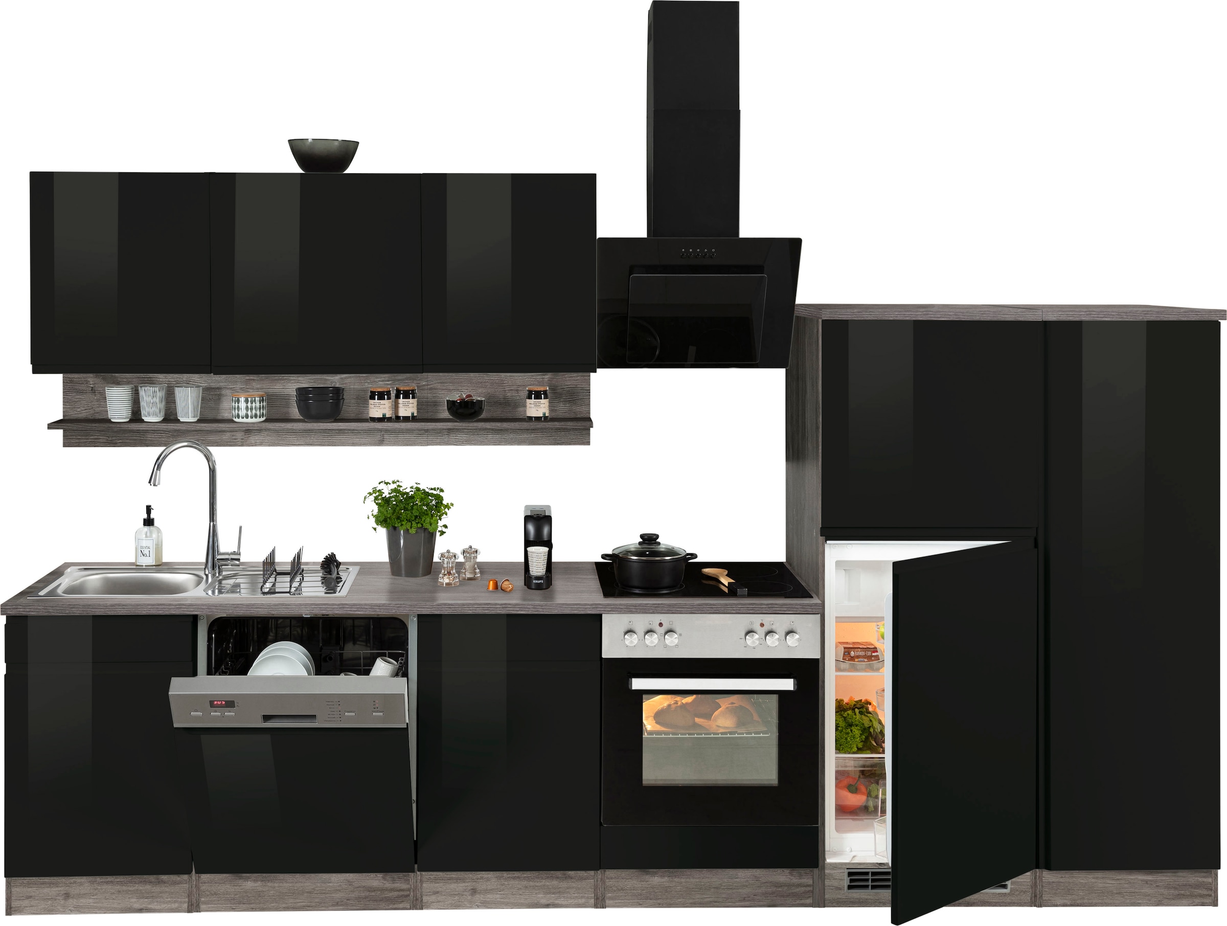 HELD MÖBEL Küche »Virginia«, Breite 330 cm, wahlweise mit E-Geräten auf  Rechnung kaufen | Küchenzeilen mit Geräten