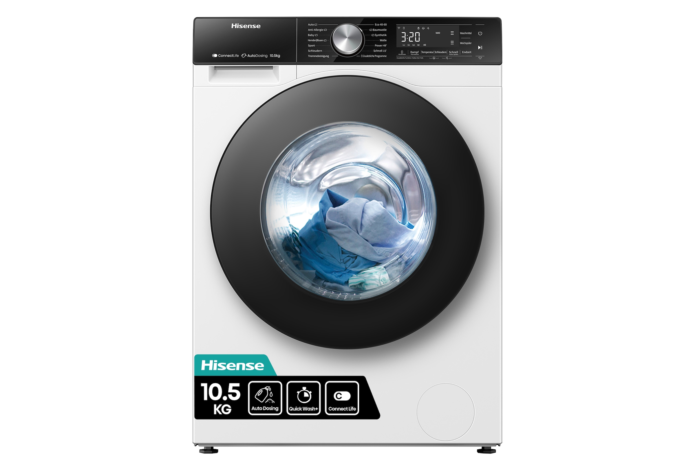 Hisense Waschmaschine »WF5S1045BW«, 10,5 kg, 1400 U/min, AutoDosing