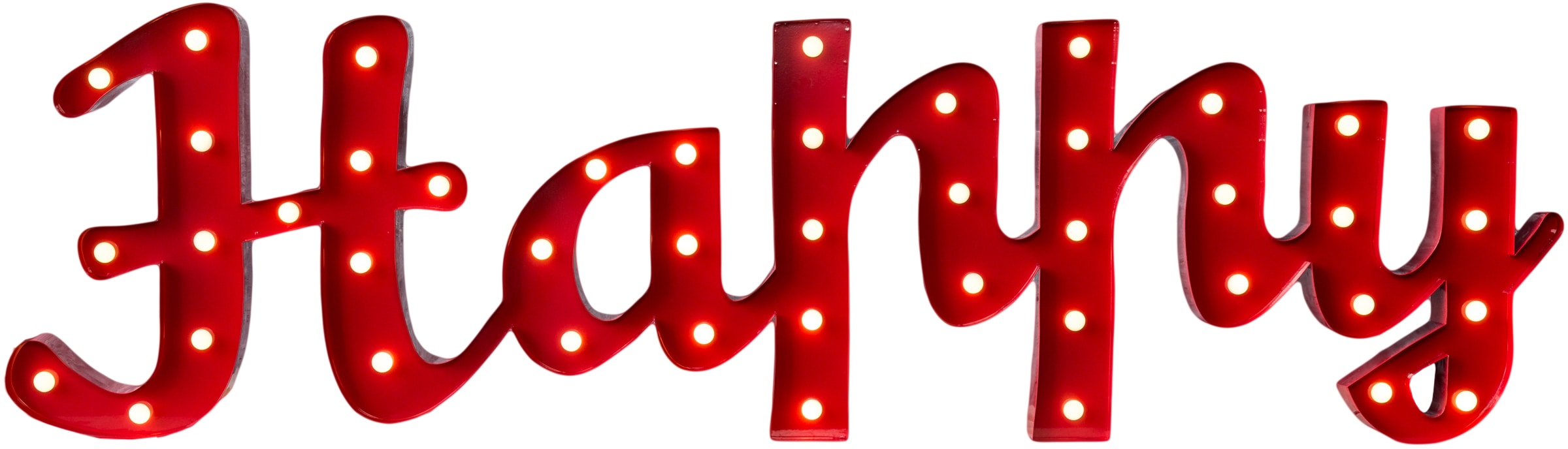 MARQUEE LIGHTS LED Dekolicht »Happy«, 44 flammig, Leuchtmittel LED-Modul günstig online kaufen