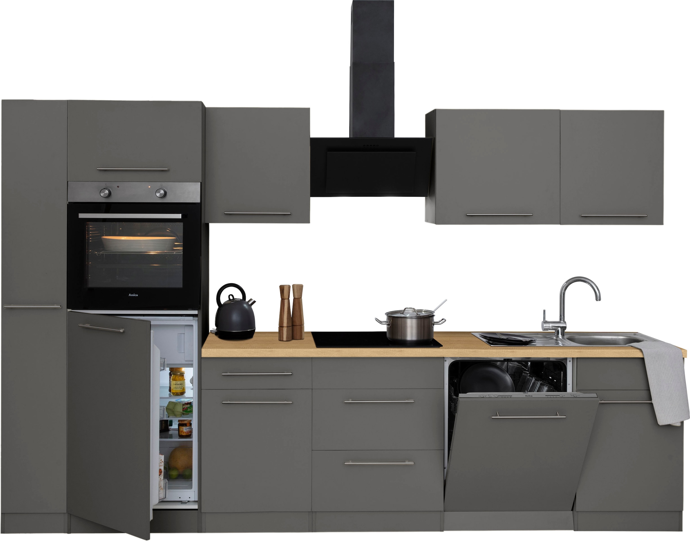 wiho Küchen Küchenzeile »Unna« ohne E-Geräte, Breite 310 cm