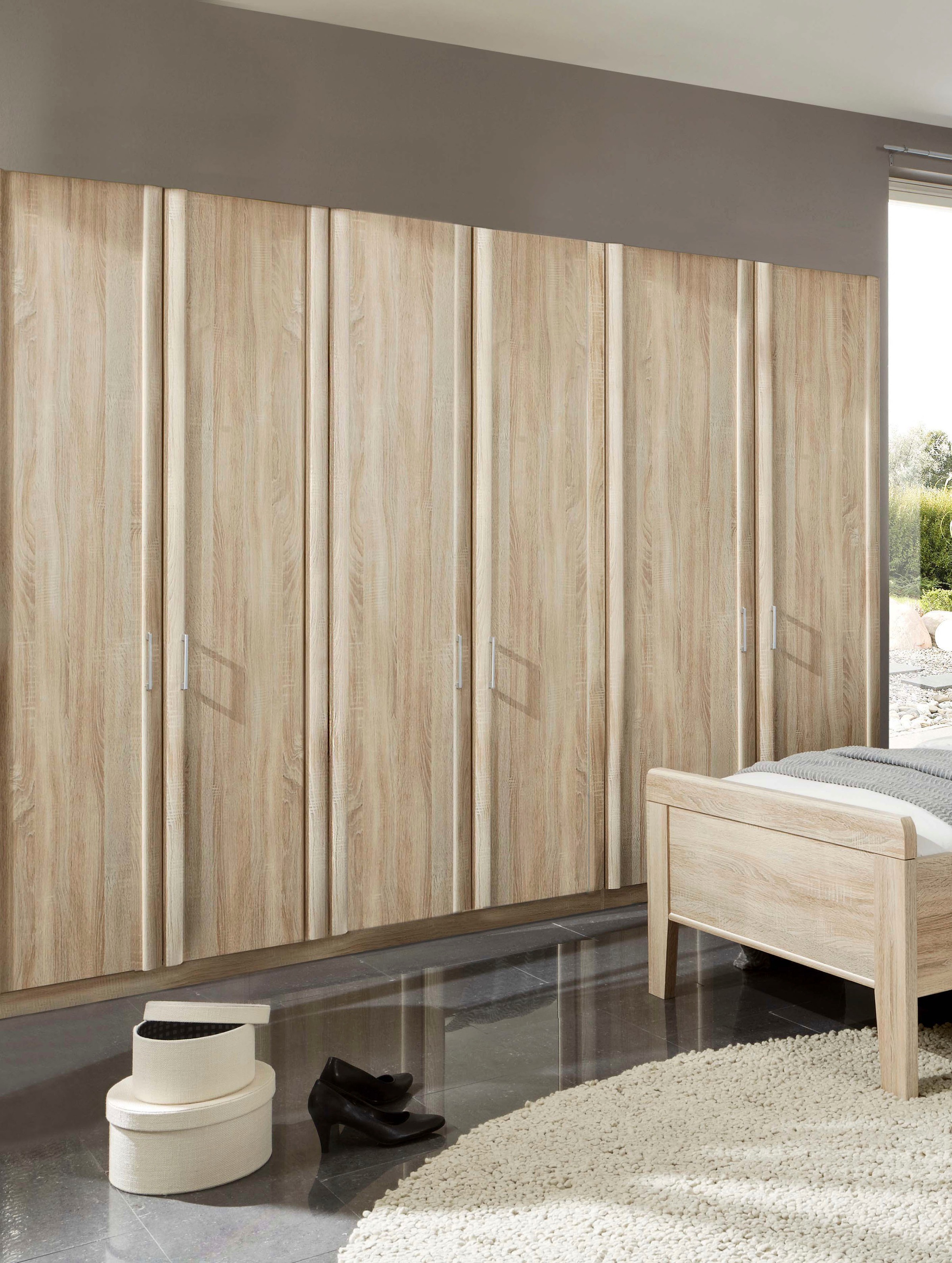 Kleiderschrank WIEMANN "Meran", beige (eiche, sägerau), B:295,2cm H:216cm T:58cm