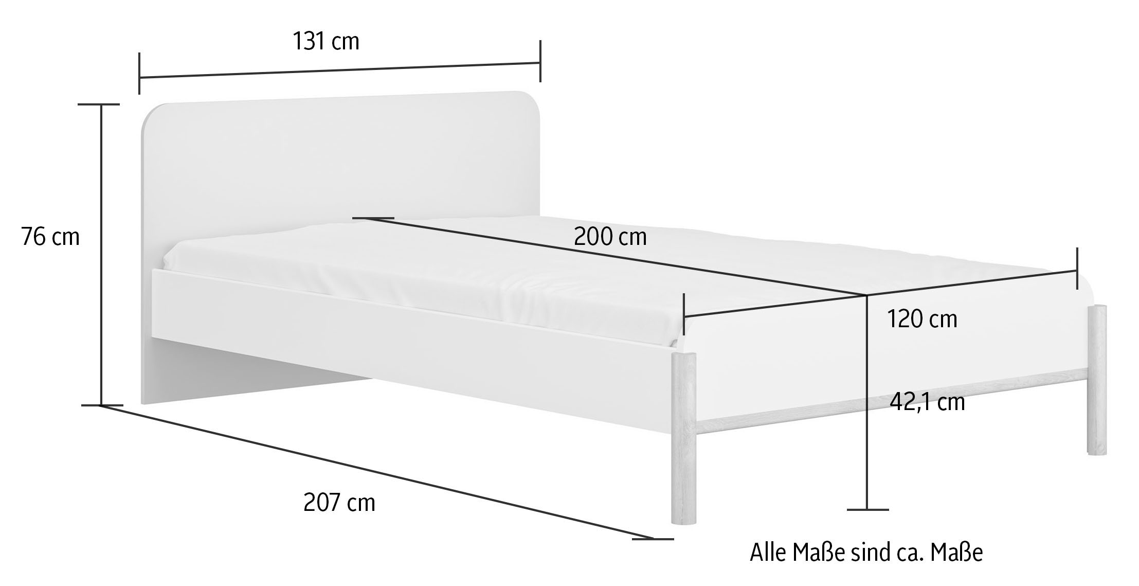 4. Bild von Gami Einzelbett »Bett«, (1 tlg.), Mit seiner Mischung aus sanften Farben