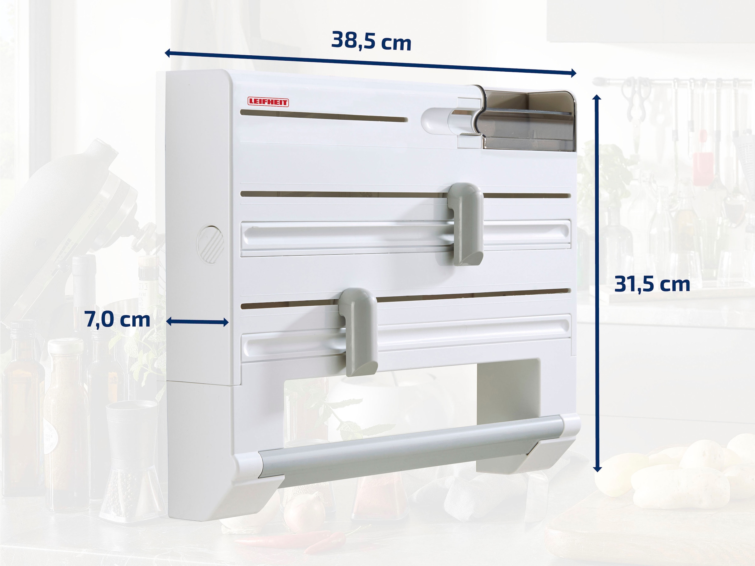 Leifheit Wandrollenhalter »Parat Plus«, inkl. Tesafilm-Spender u. Kleinteile-Box