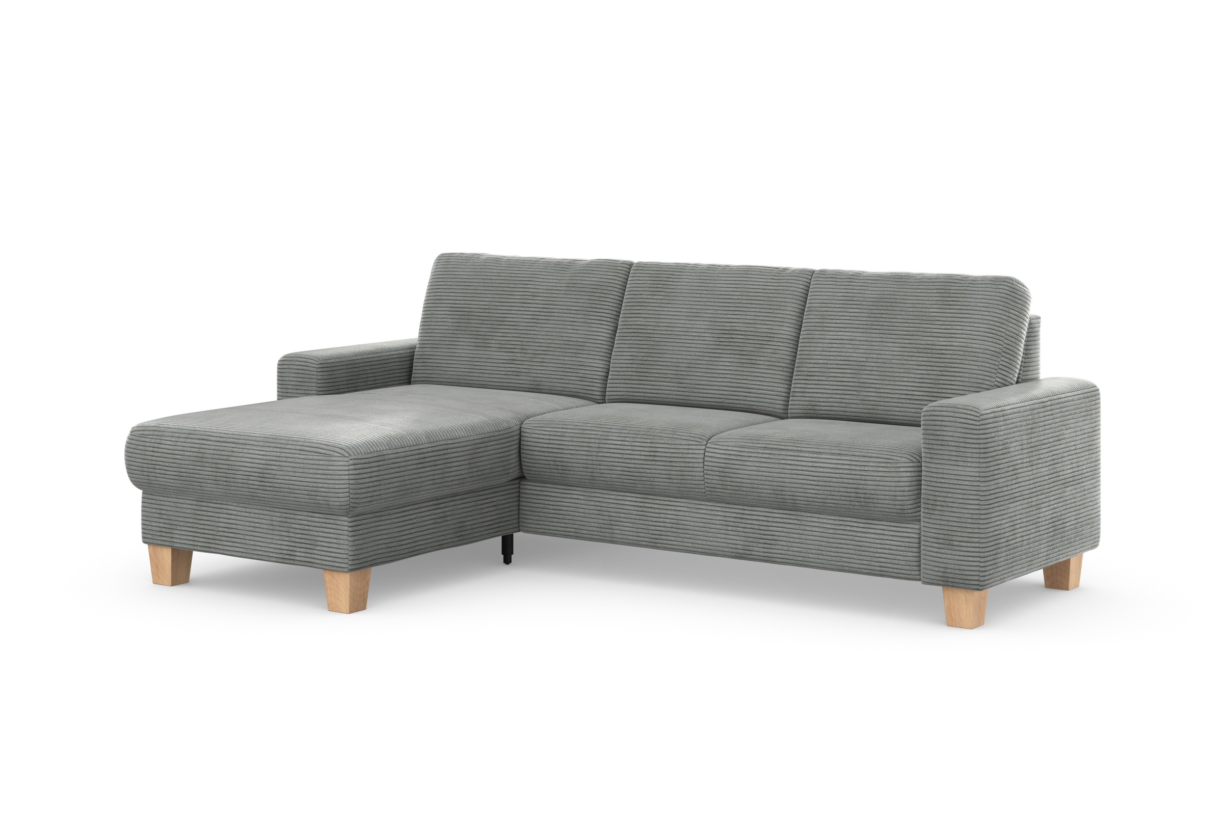 Home affaire Ecksofa »Summer L-Form«, mit Recamiere, mit oder ohne Bettfunktion und Bettkasten, Cord-Bezug