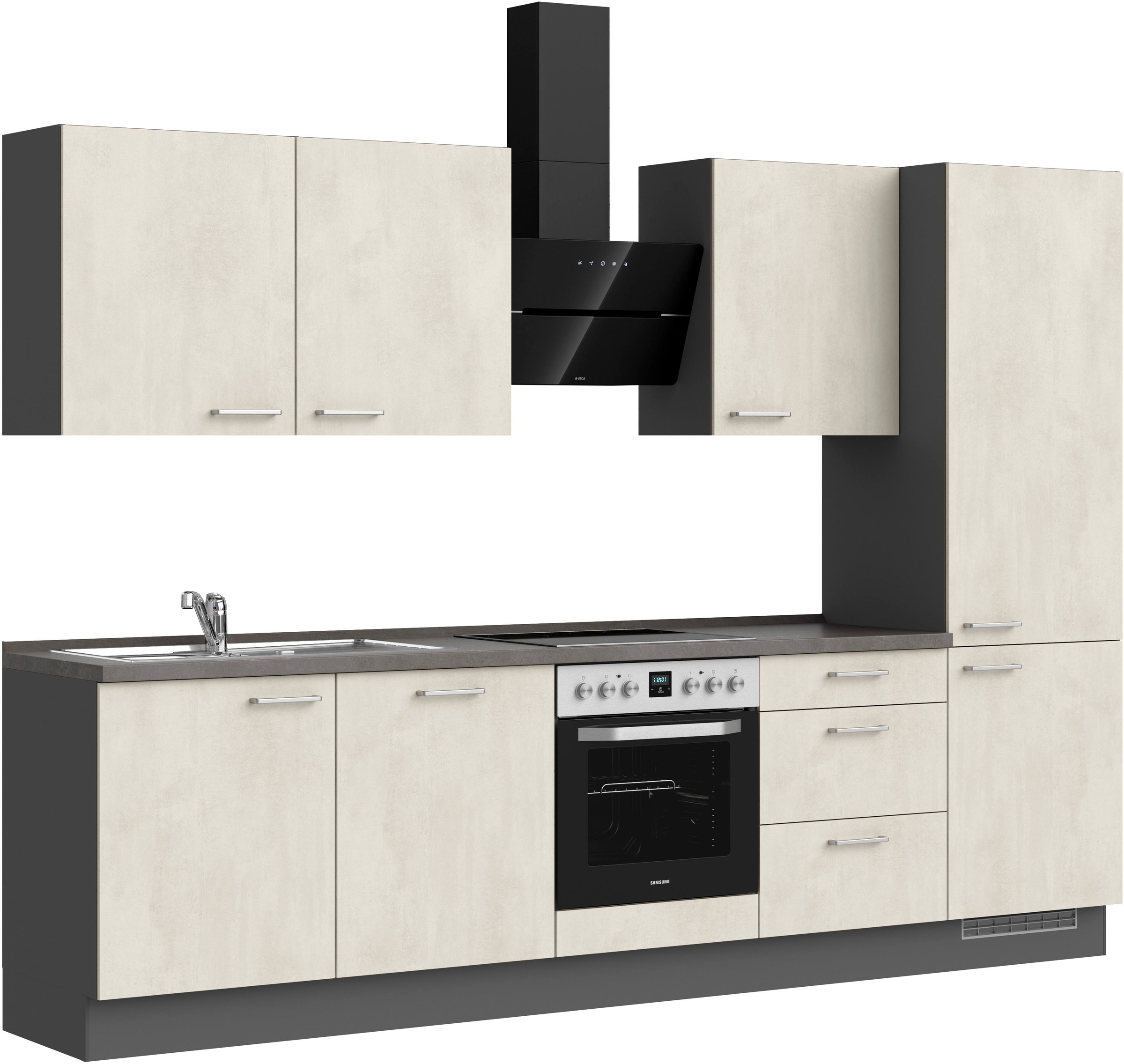 nobilia® Küchenzeile »"Riva II"«, vormontiert, Ausrichtung wählbar, Breite 300 cm, wahlw. mit E-Geräten