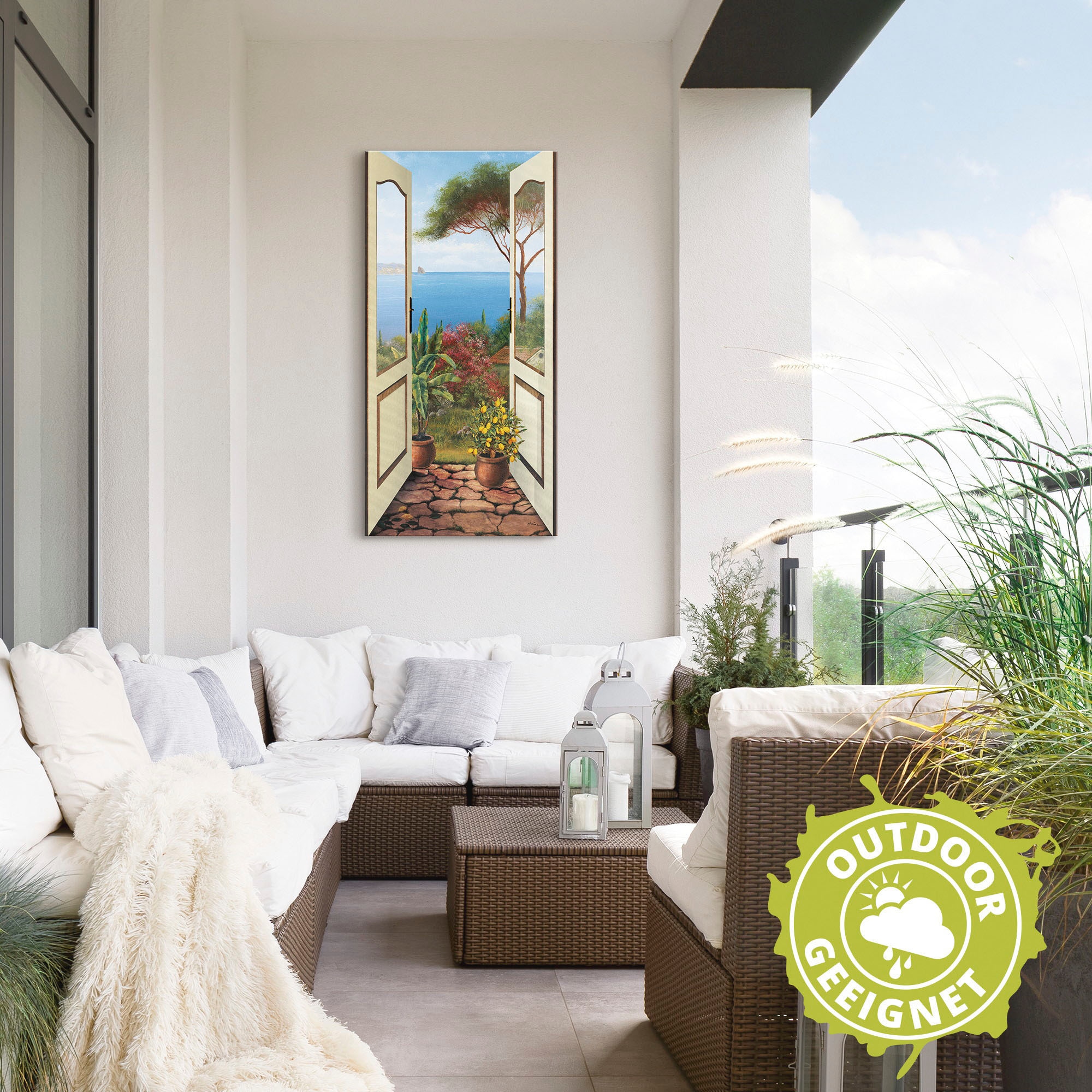 Artland Wandbild »Veranda am Meer«, Küstenbilder, (1 St.), als Alubild, Outdoorbild, Leinwandbild, Poster, Wandaufkleber