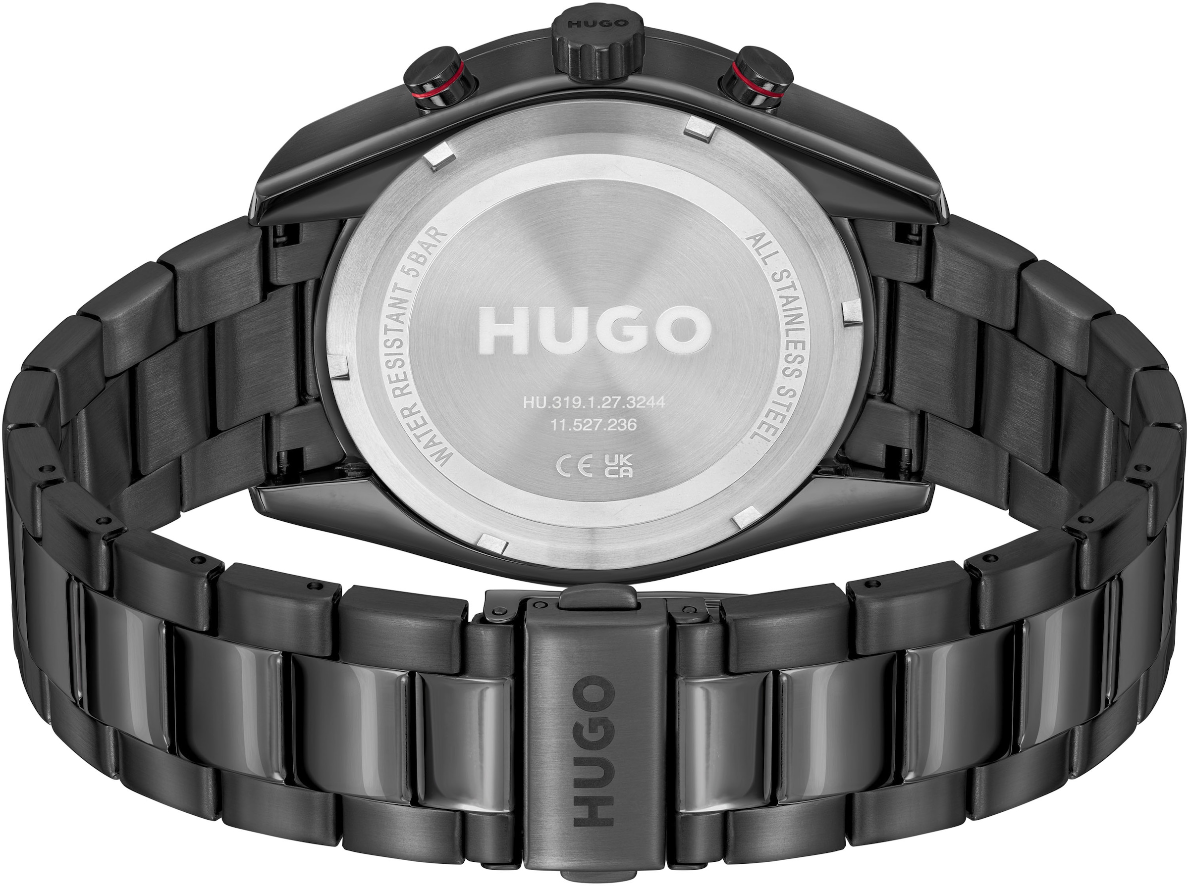 HUGO Multifunktionsuhr »#FAST«, Armbanduhr, Quarzuhr, Herrenuhr, Datum, Edelstahlarmband