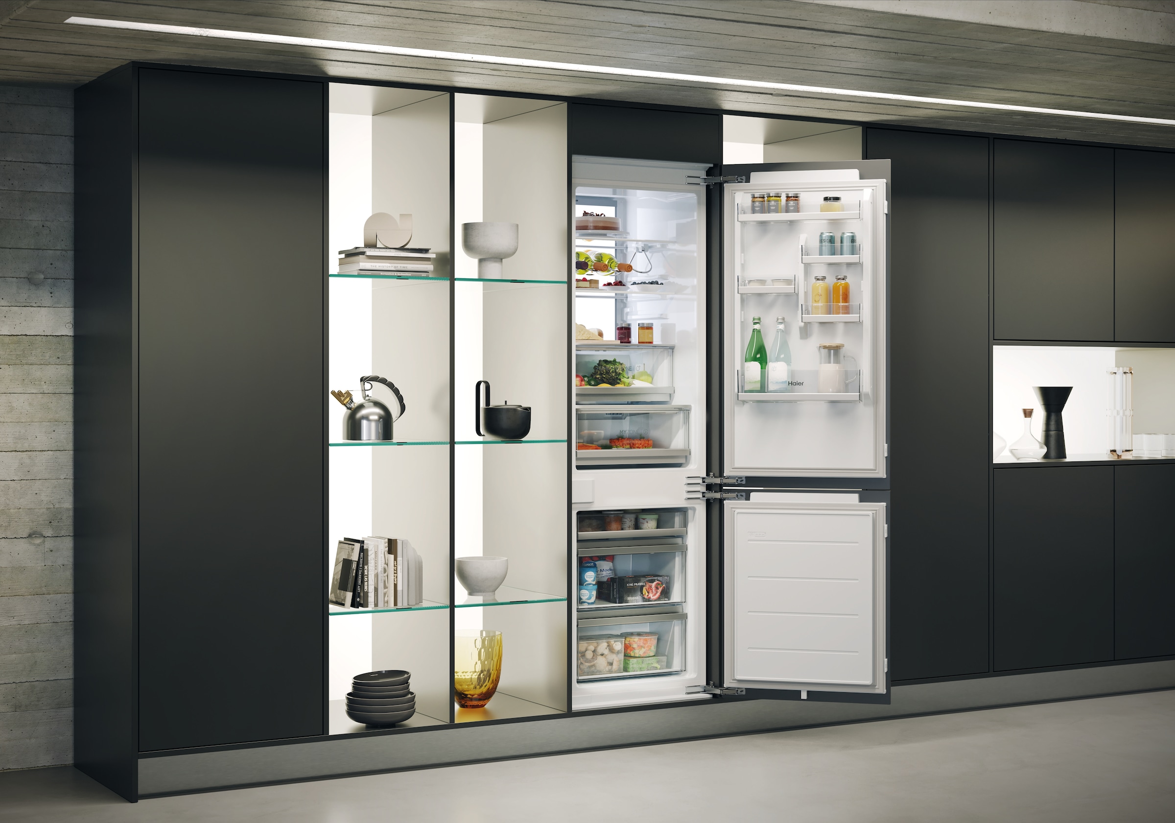 Haier Einbaukühlschrank Titanium Series 6 »HBW7518CF«, MyZone und Humidity Zone für längere Haltbarkeit von Obst und Gemüse