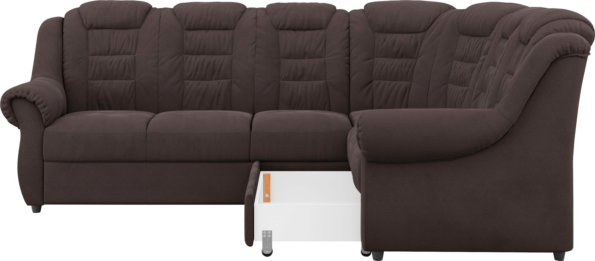 Home affaire Ecksofa »Boston L-Form«, mit hoher Rückenlehne, optional mit Bettfunktion und Stauraum