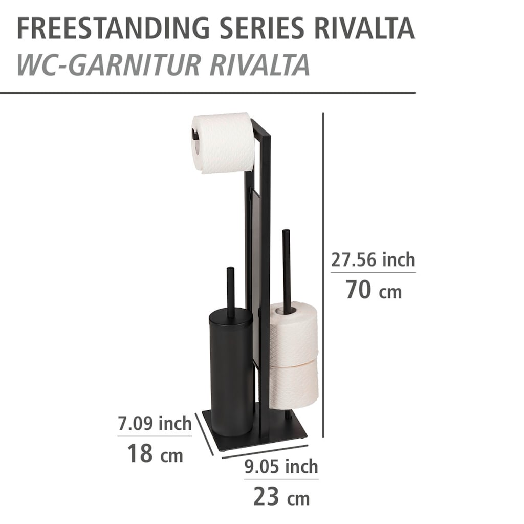 WENKO WC-Garnitur »Rivalta«, aus Stahl-Glas-Polypropylen