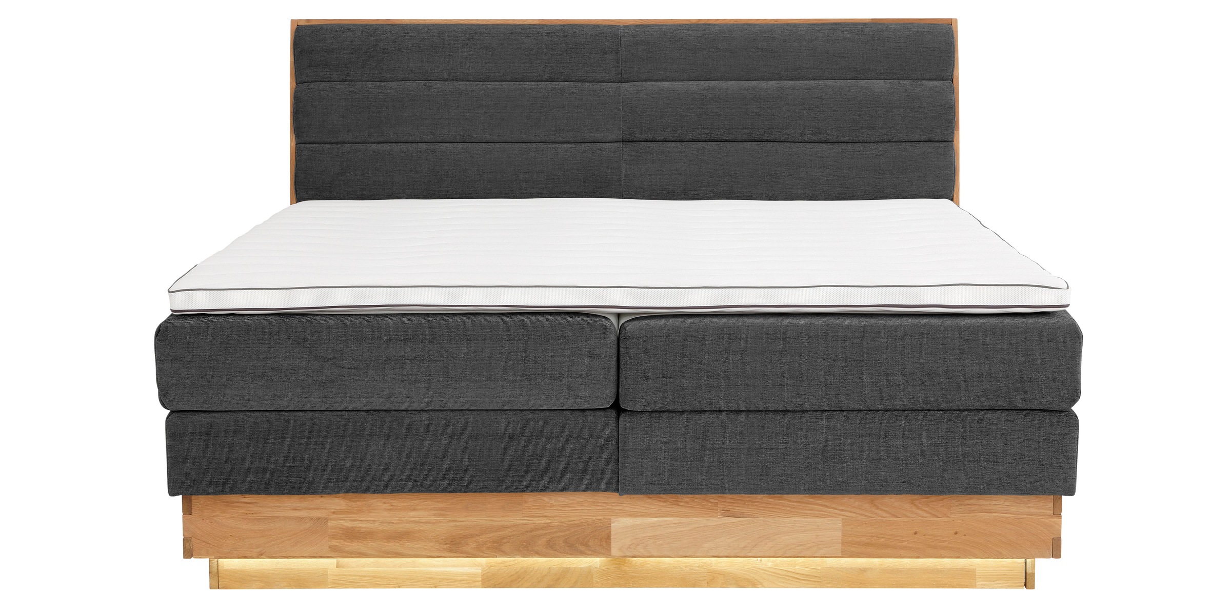 OTTO products Boxspringbett, LED-Beleuchtung, mit zertifizierten, recycelten Bezugsstoffen