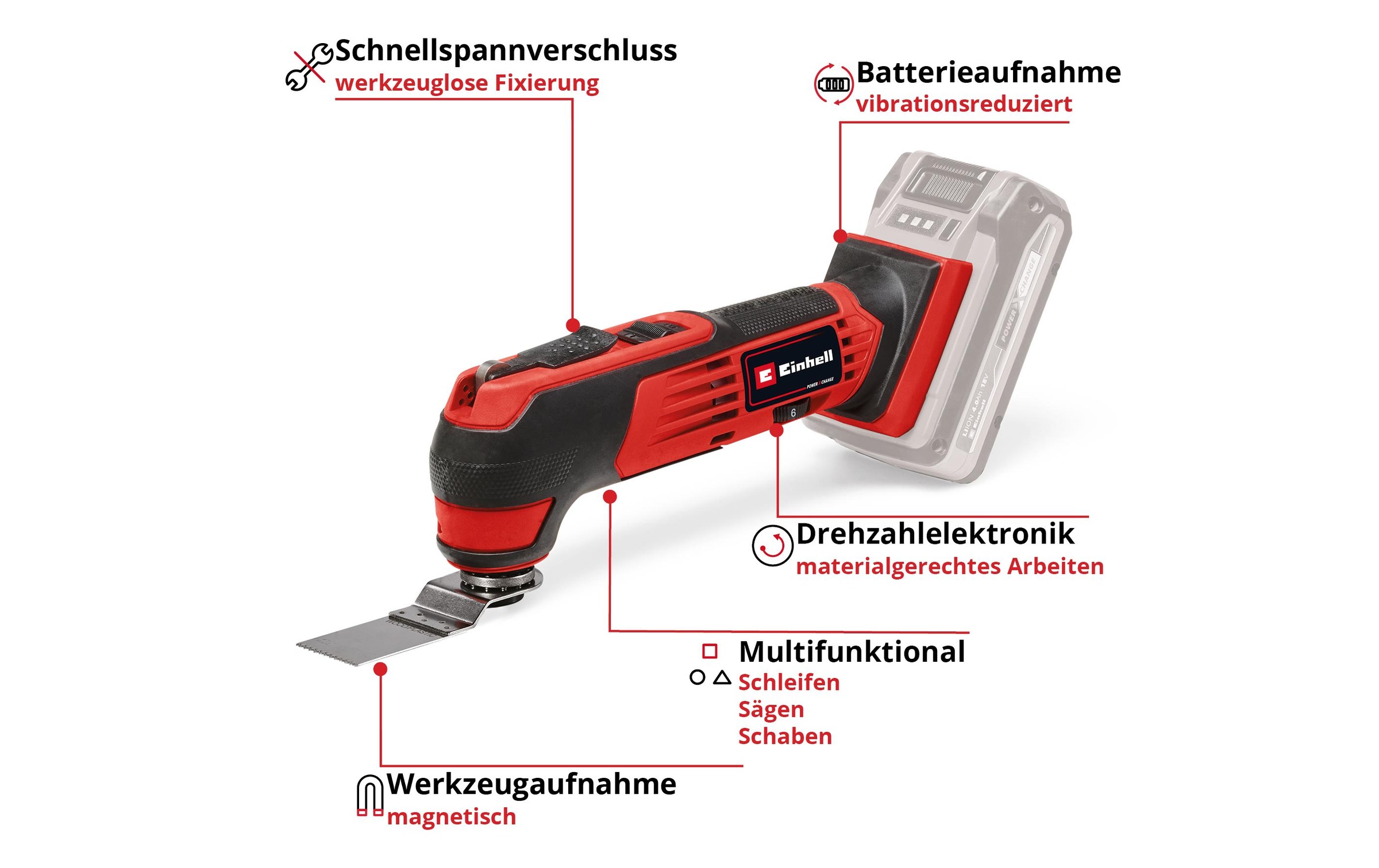 Einhell Akku-Multifunktionswerkzeug »TE-MG 45675 Li – Solo«