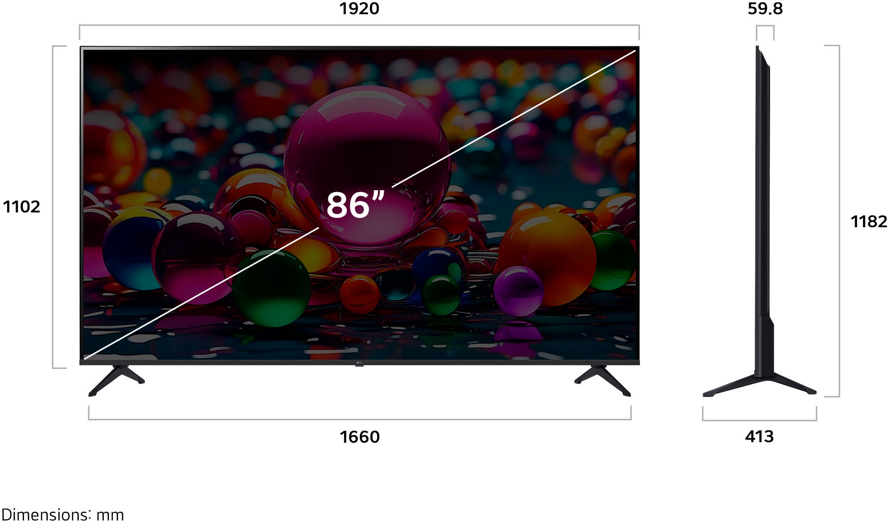 LG LED-Fernseher »86UA74006LB«, 4K Ultra HD, Smart-TV