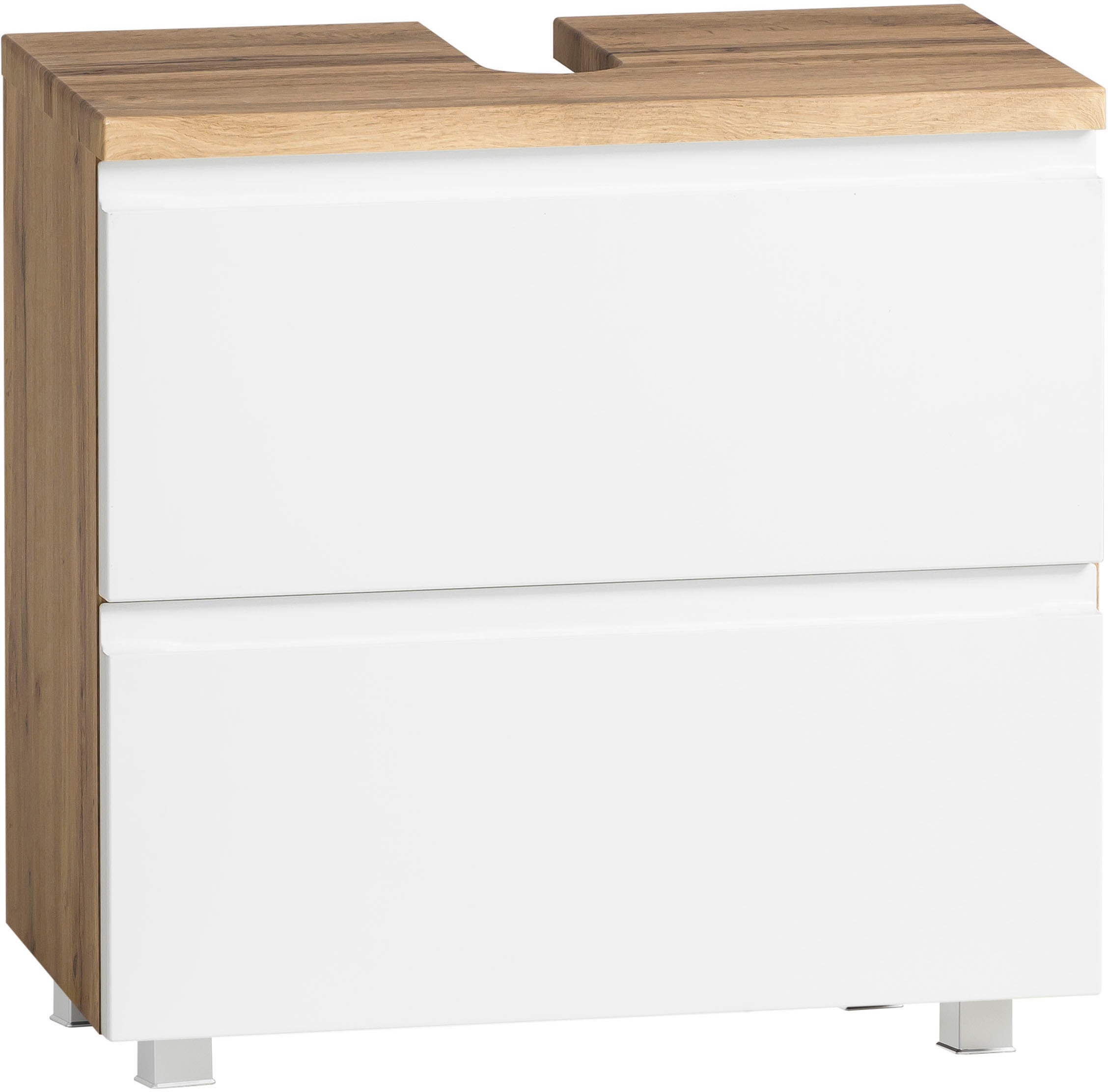 Waschbeckenunterschrank „Sölden“, Matt weiß B/H/T: 60 cm x 56 cm x 35 cm