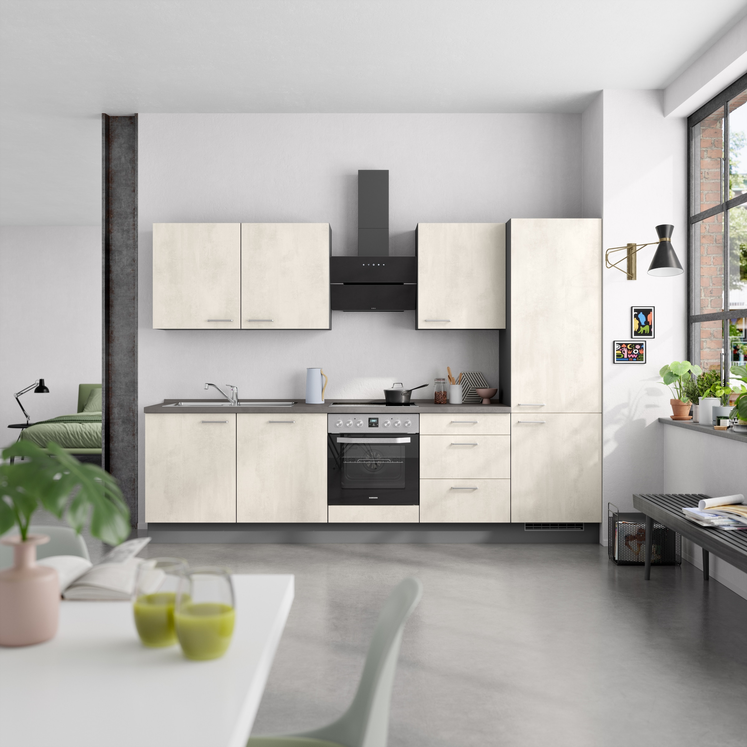nobilia® Küchenzeile »"Riva II"«, vormontiert, Ausrichtung wählbar, Breite 300 cm, wahlw. mit E-Geräten
