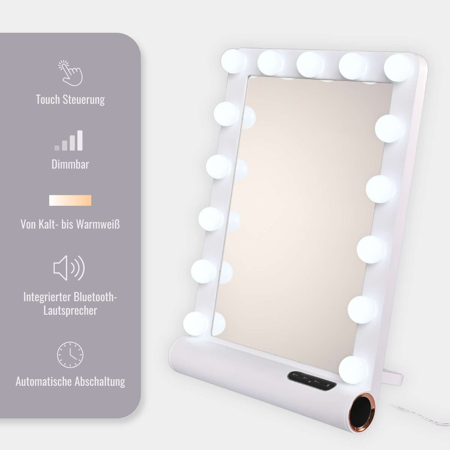 Loevschall Schminkspiegel »Anna Hollywood Spiegel mit LED-Beleuchtung & Bluetooth-Lautsprecher«