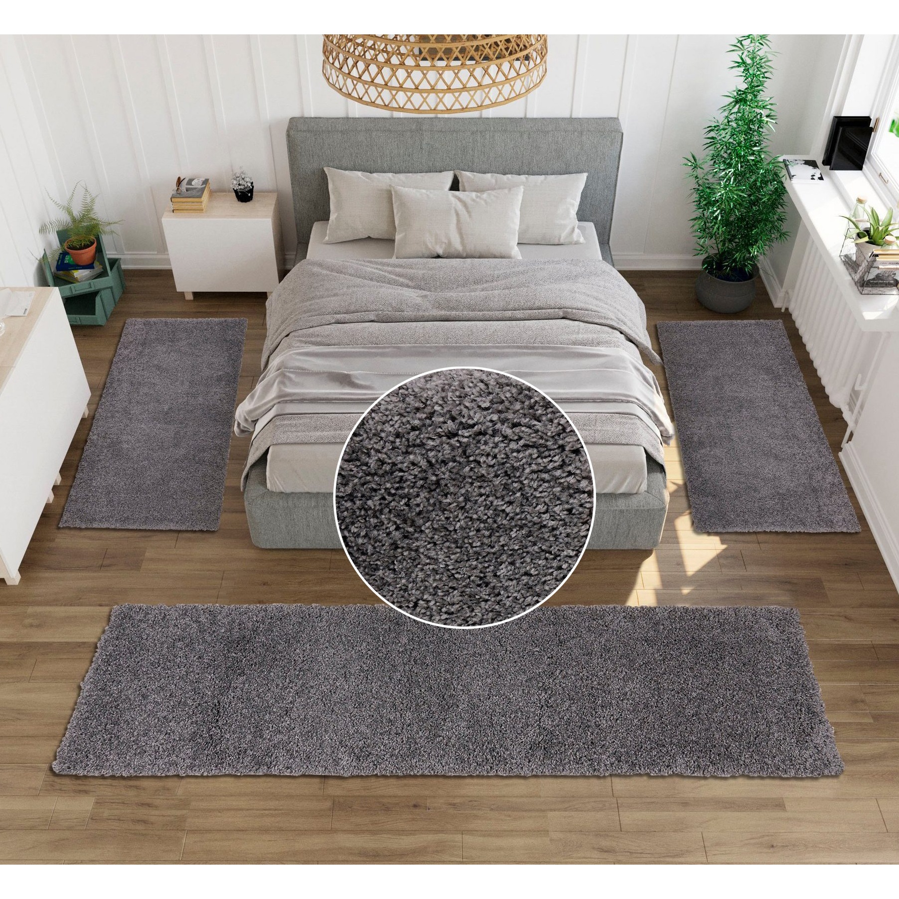 Bruno Banani Bettumrandung »Shaggy Soft« Höhe 30 mm 3 Stk. tlg. gewebt, Uni günstig online kaufen