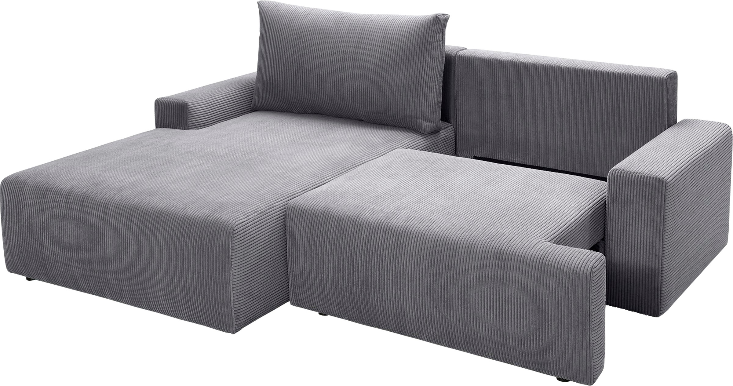 exxpo - sofa fashion Ecksofa »Orinoko, aktuelles Design und hoher Sitzkomfort, L-Form«, inkl. Bettfunktion und Bettkasten, schöne Farben im angesagten Cord