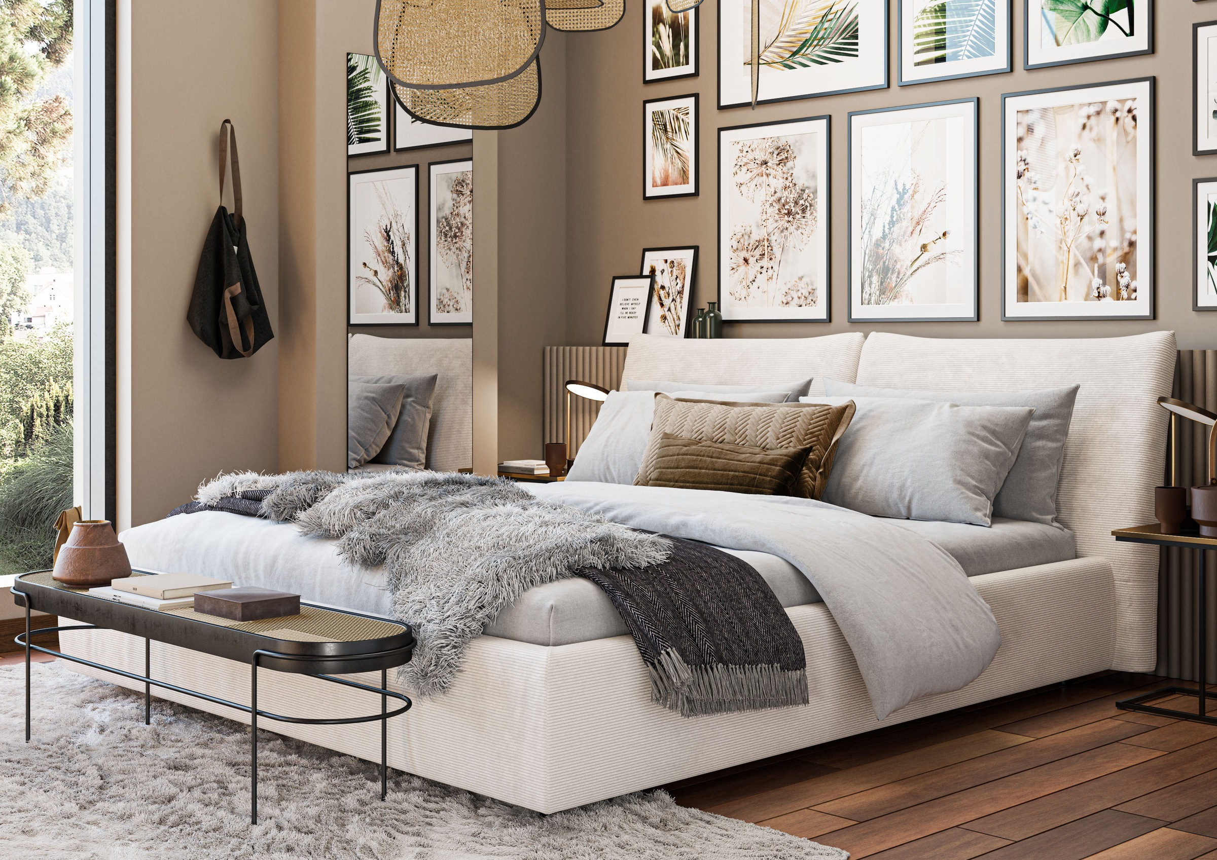 Places of Style Polsterbett »Priora in 4 Breiten bis 200cm«, auch in NaturL günstig online kaufen